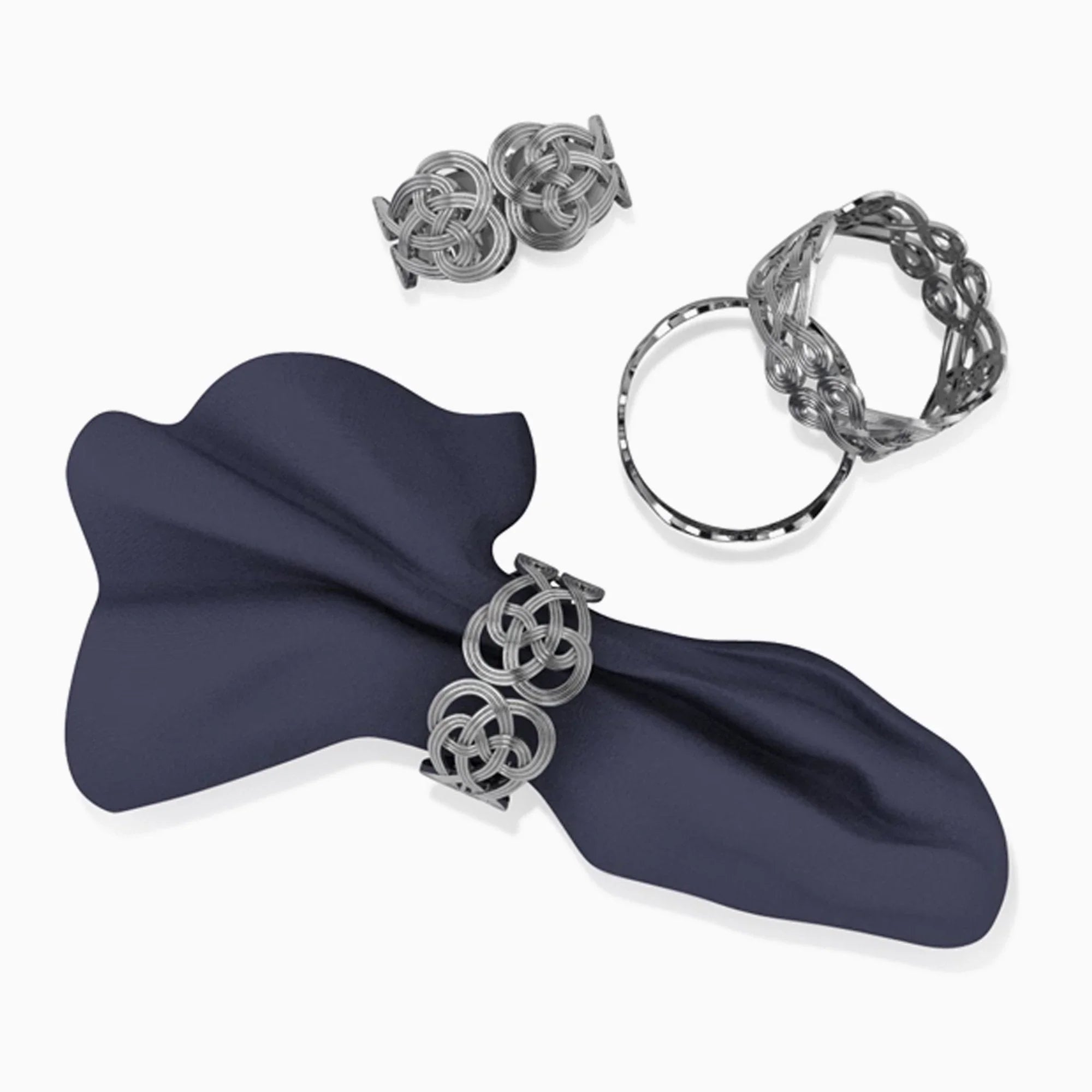 Le Nouveau Silver-plate Napkin Rings by Krysaliis - Set of 4 - The Mayfair Hall