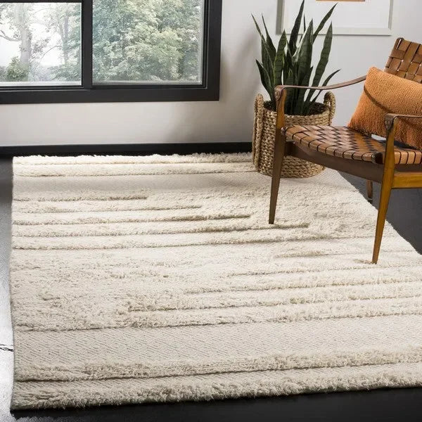 Kenya Bohemian Wool Rug in Ivory - The Mayfair Hall