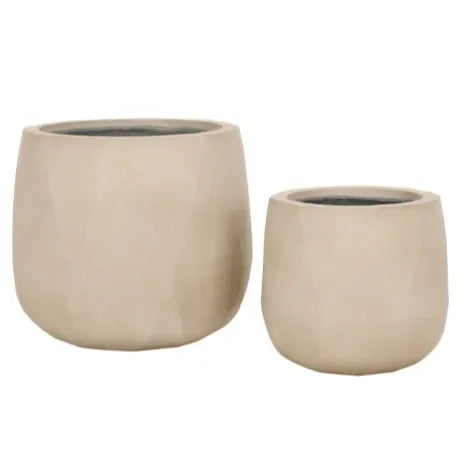 Kane Planter Pot in Beige with Diamond Design (Set of 2) - The Mayfair Hall