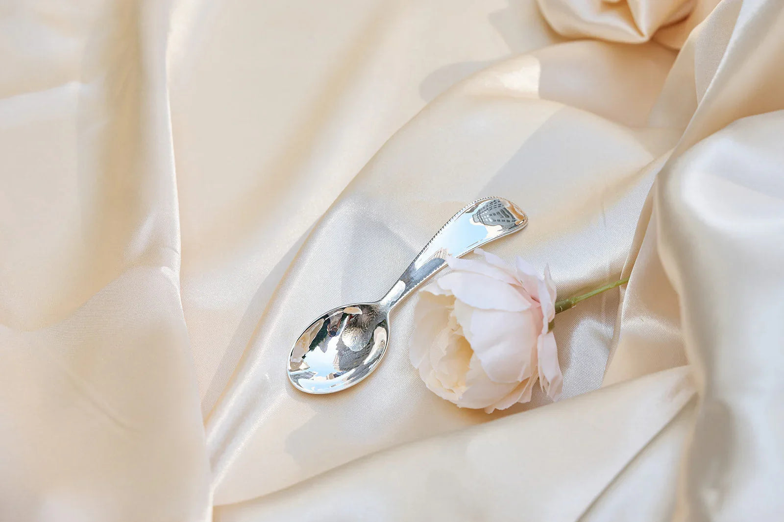 Beaded Baby Sterling Silver Feeding Spoon by Krysaliis - The Mayfair Hall