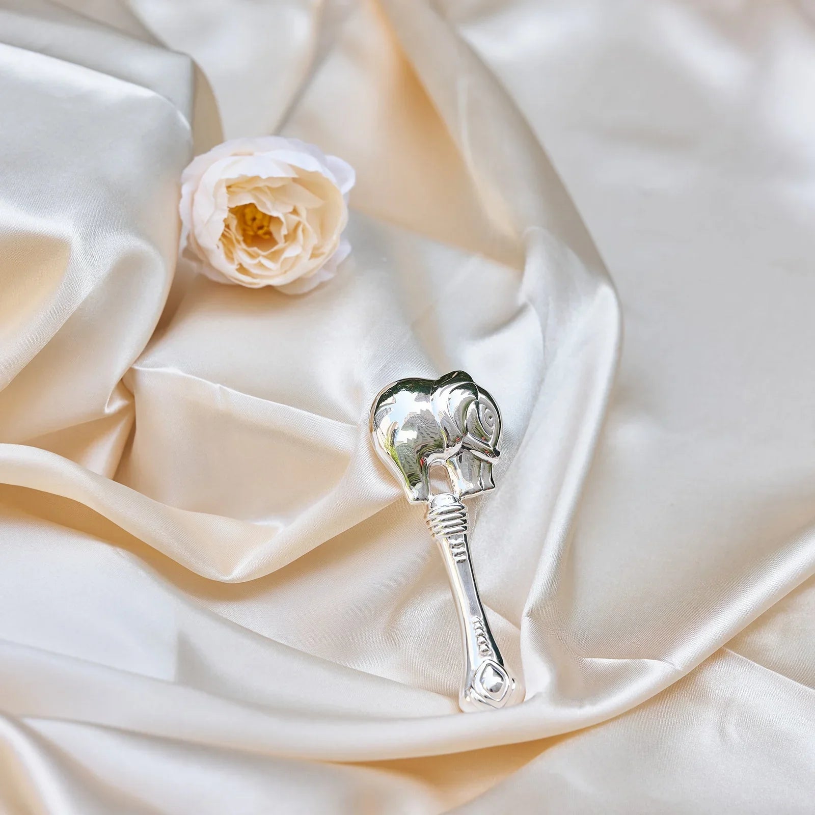 Krysaliis Sterling Silver Baby Rattle - Elephant - The Mayfair Hall