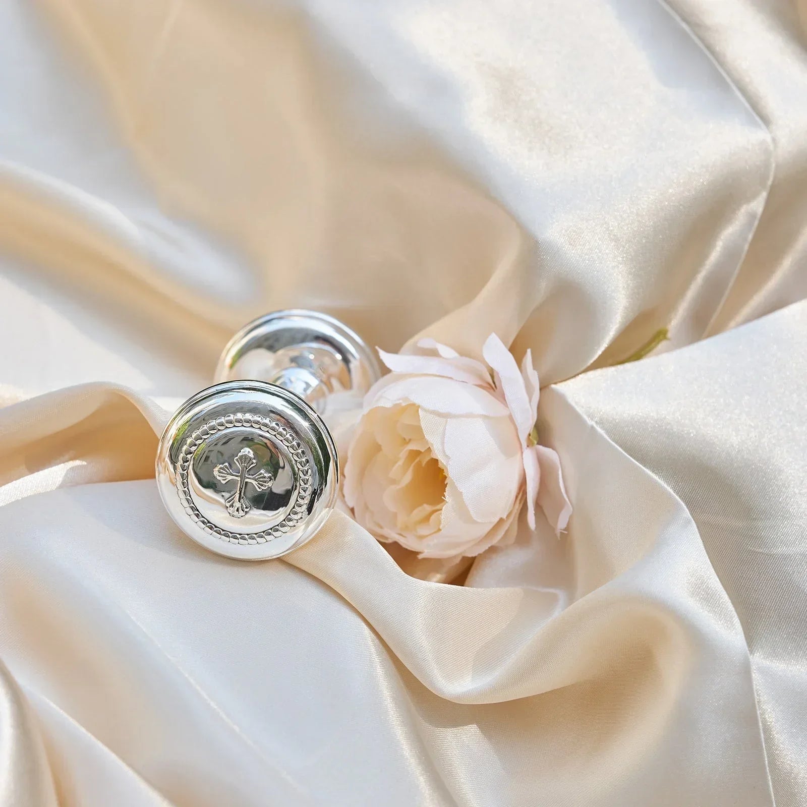 Krysaliis Sterling Silver Dumbbell - Beaded Cross - The Mayfair Hall