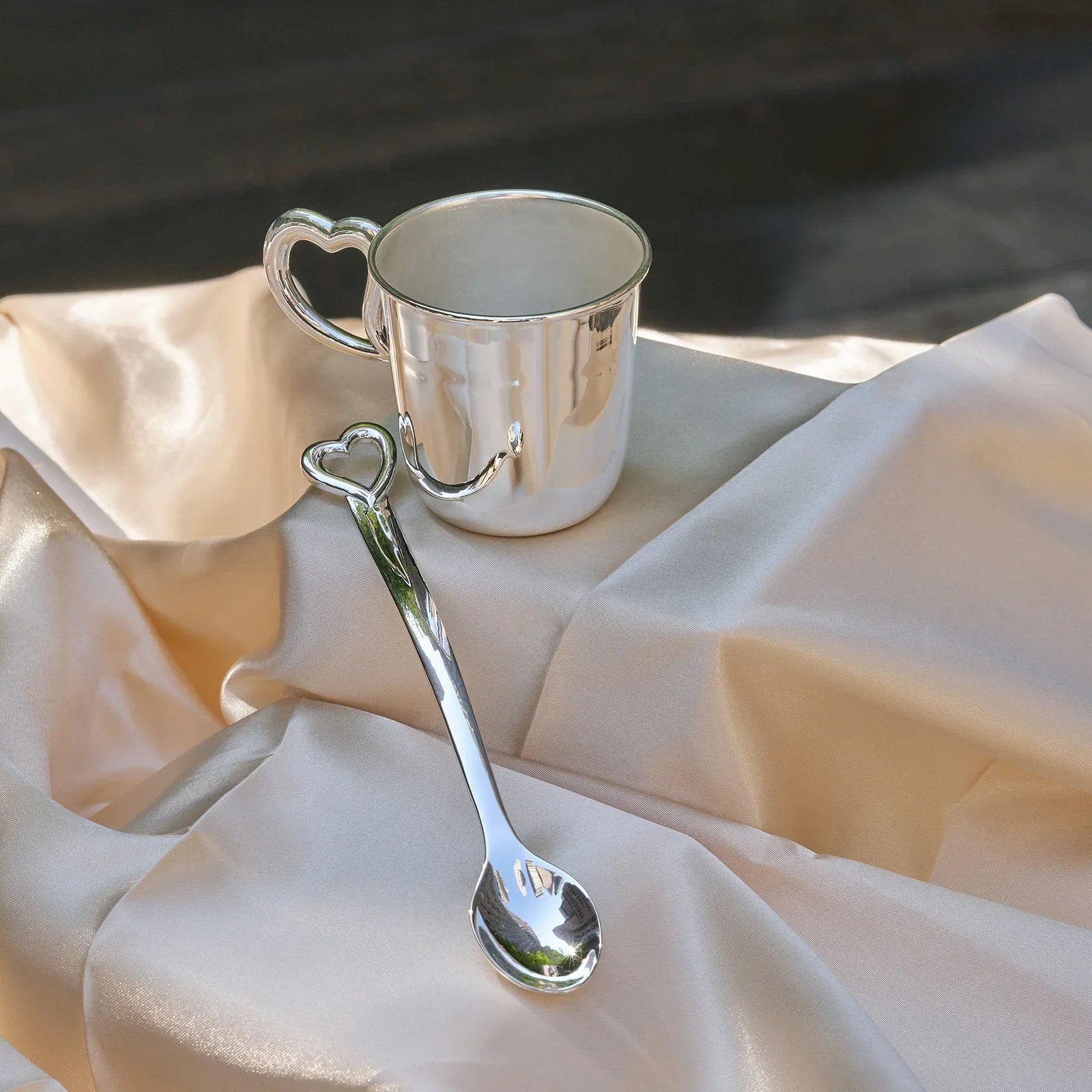 Heart Sterling Silver Baby Feeding Spoon by Krysaliis - The Mayfair Hall