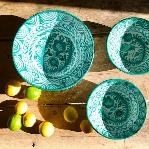 Large bowl with hand painted designs - The Mayfair Hall