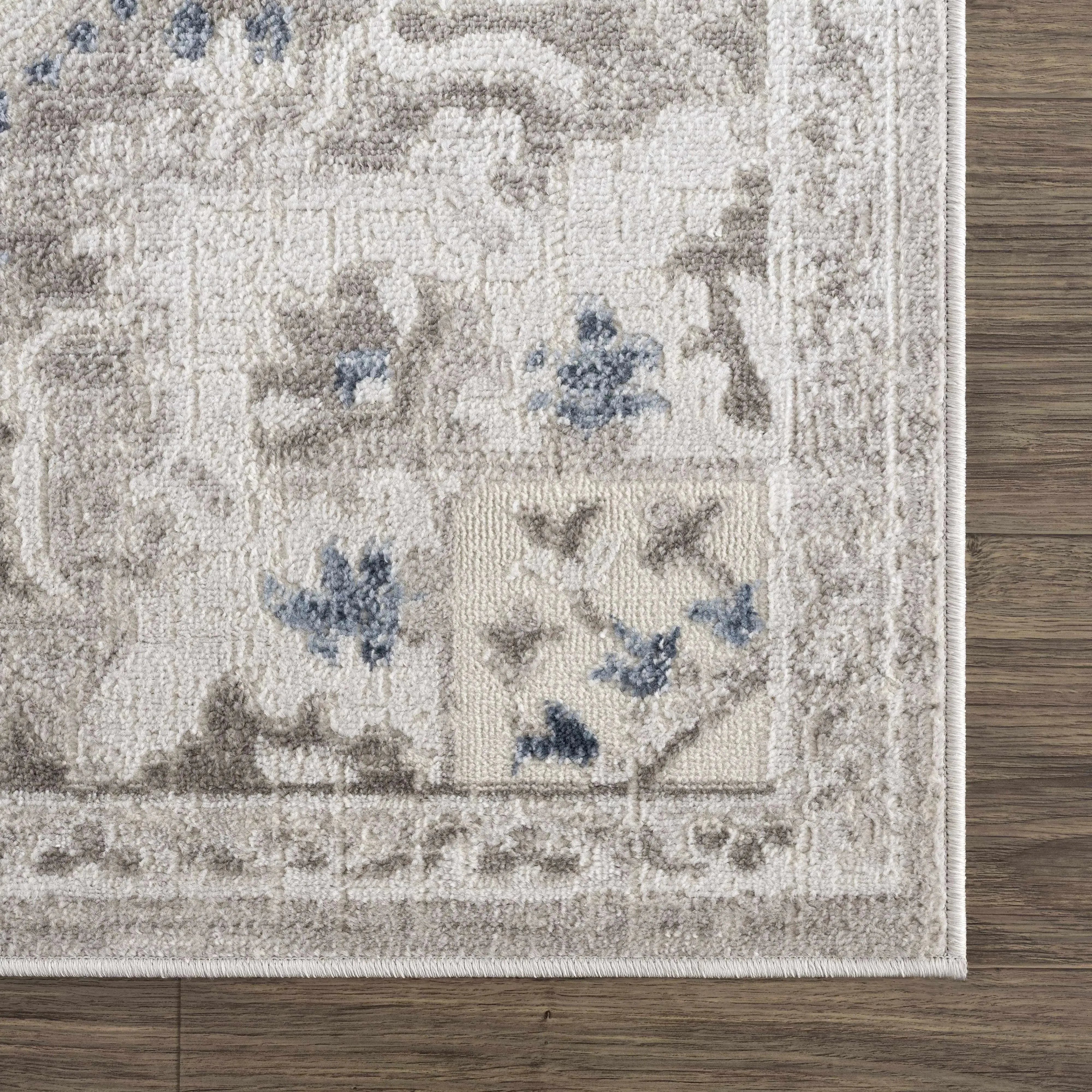 Bakir Blue Hues Gray Medallion Area Rug - Limited Edition - The Mayfair Hall