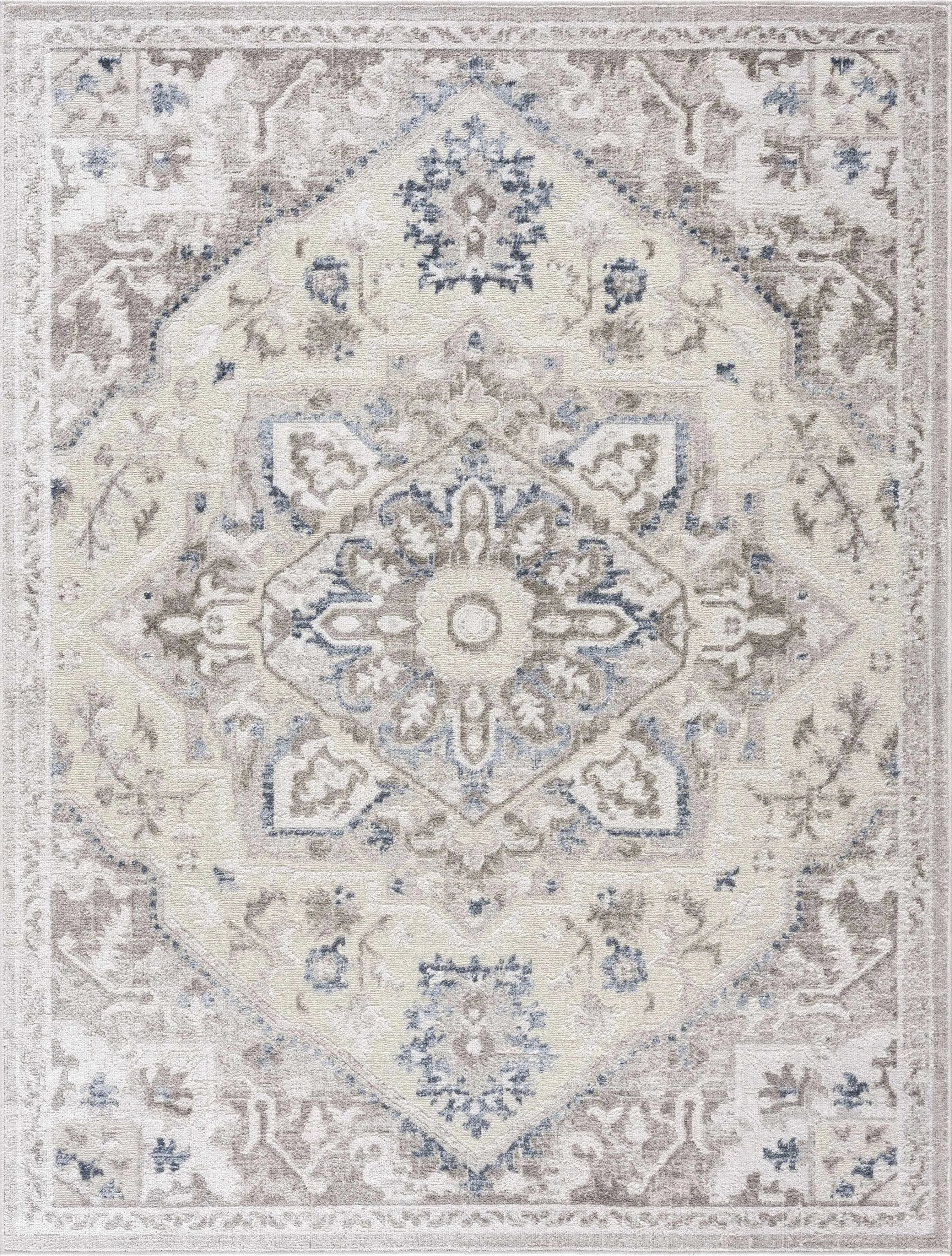 Bakir Blue Hues Gray Medallion Area Rug - Limited Edition - The Mayfair Hall