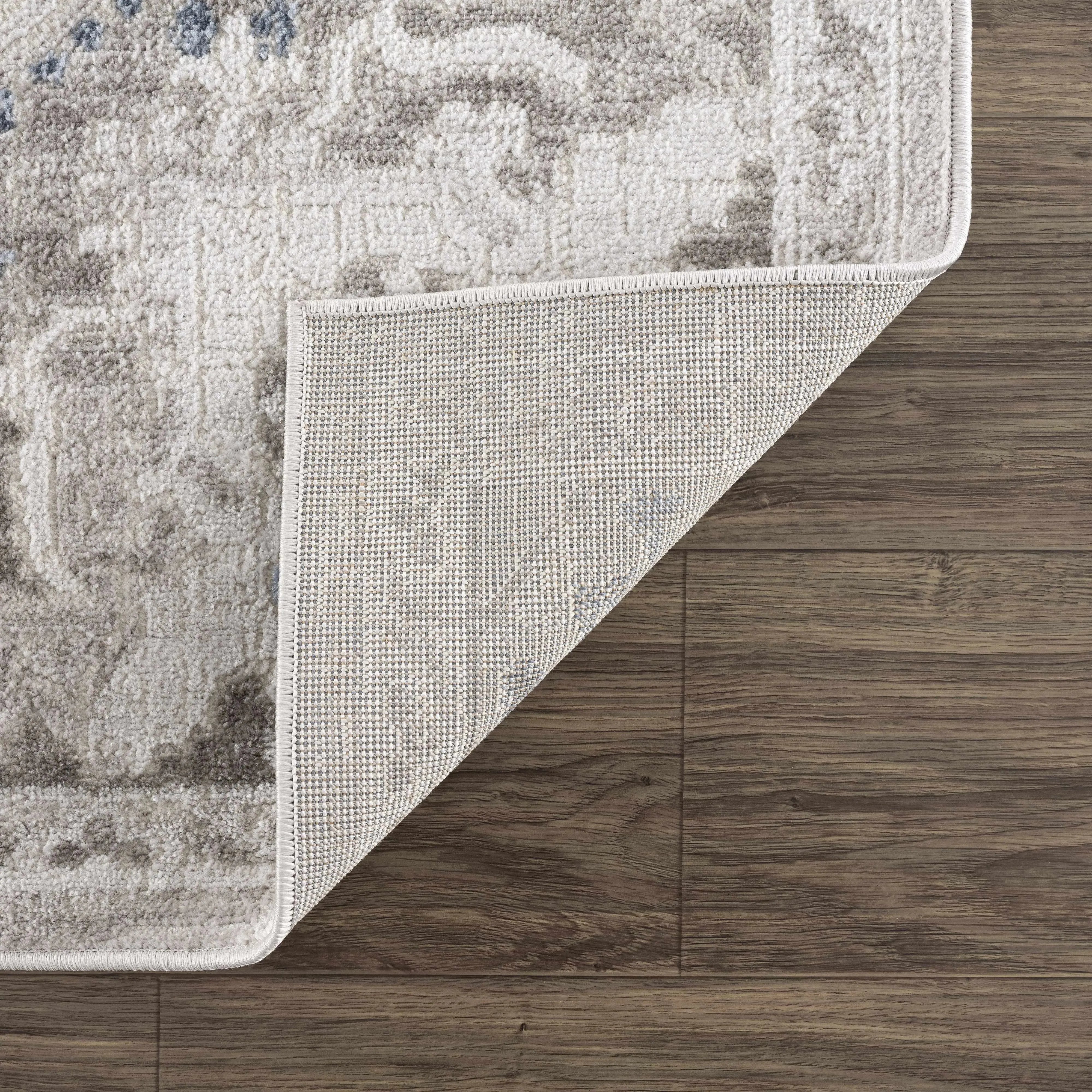 Bakir Blue Hues Gray Medallion Area Rug - Limited Edition - The Mayfair Hall