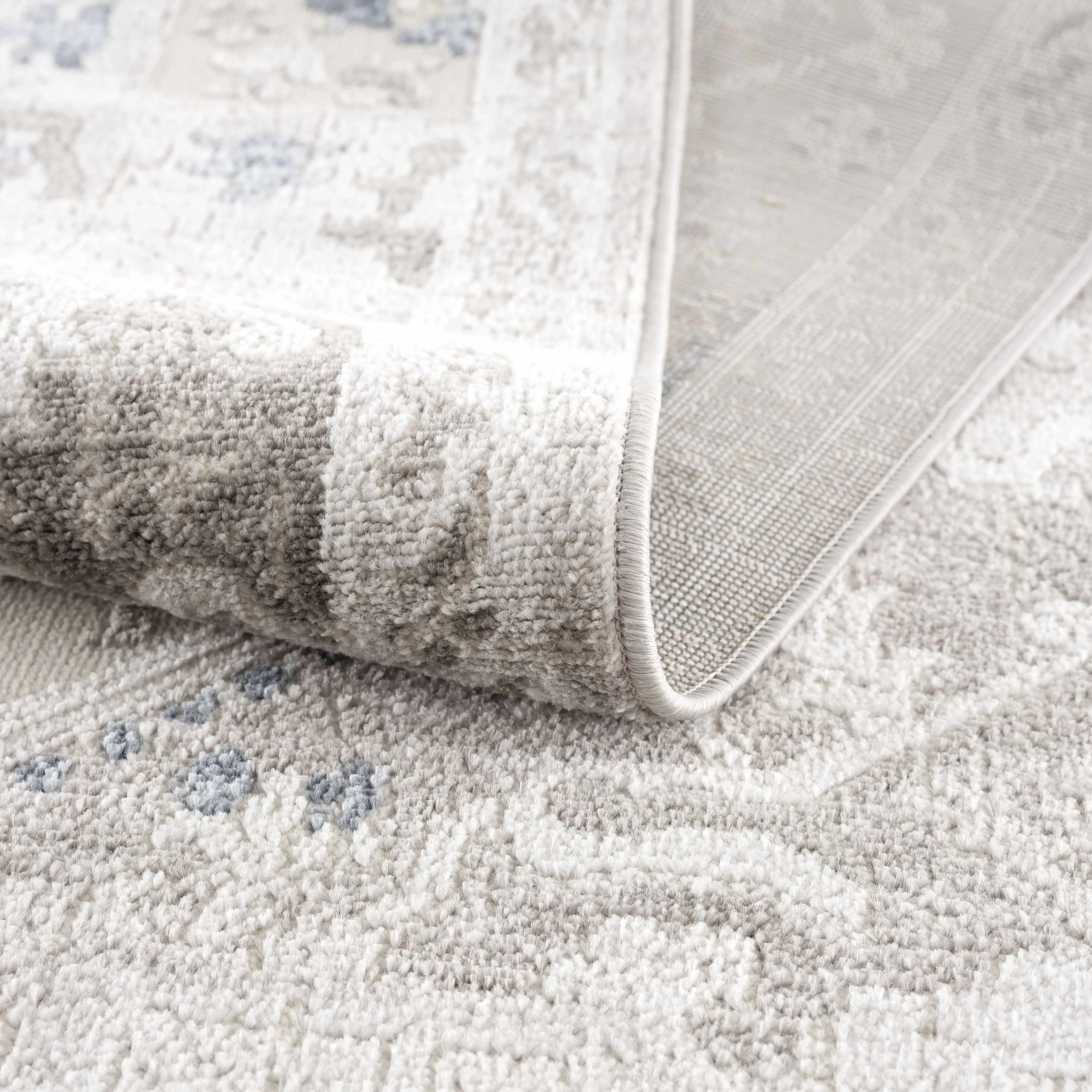 Bakir Blue Hues Gray Medallion Area Rug - Limited Edition - The Mayfair Hall