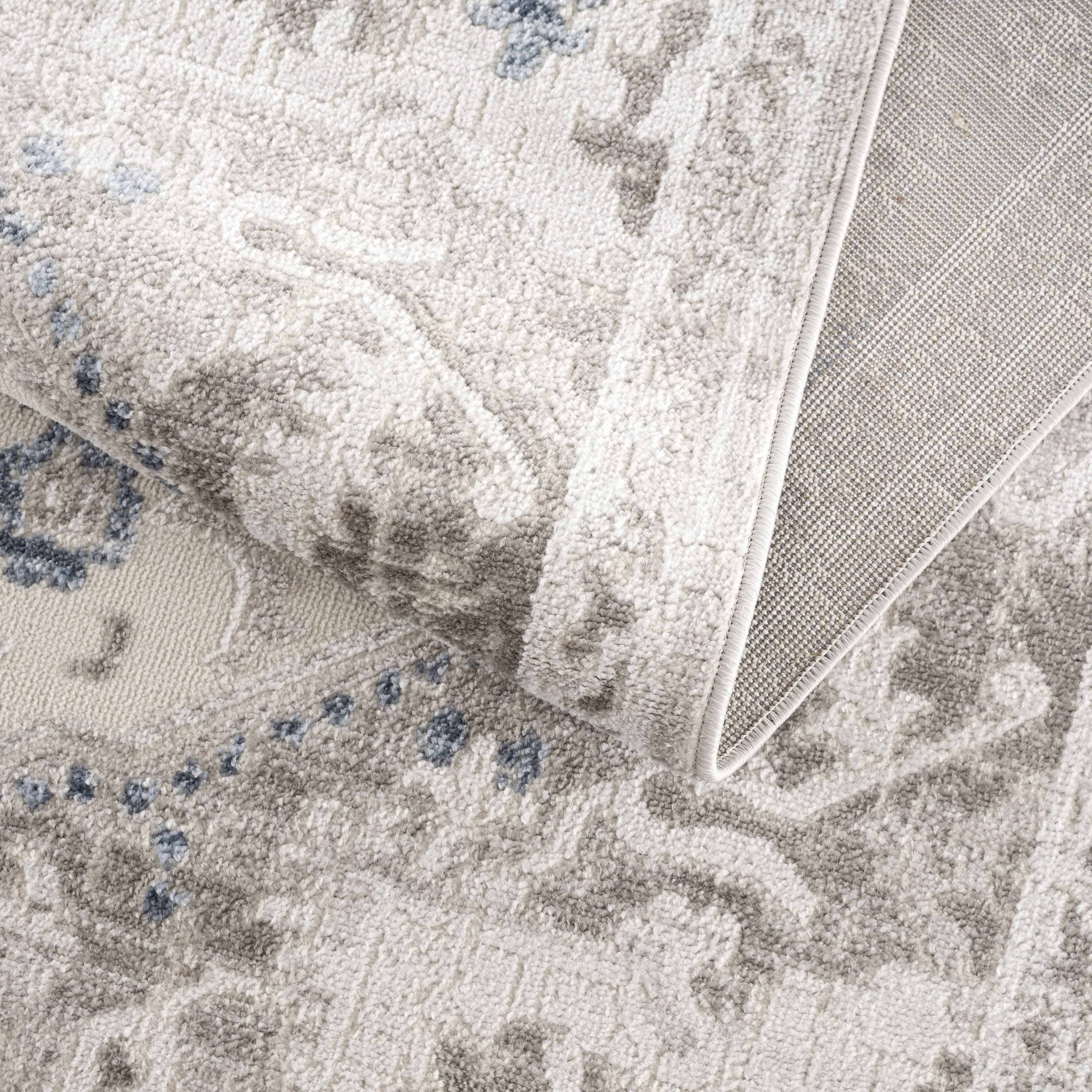 Bakir Blue Hues Gray Medallion Area Rug - Limited Edition - The Mayfair Hall