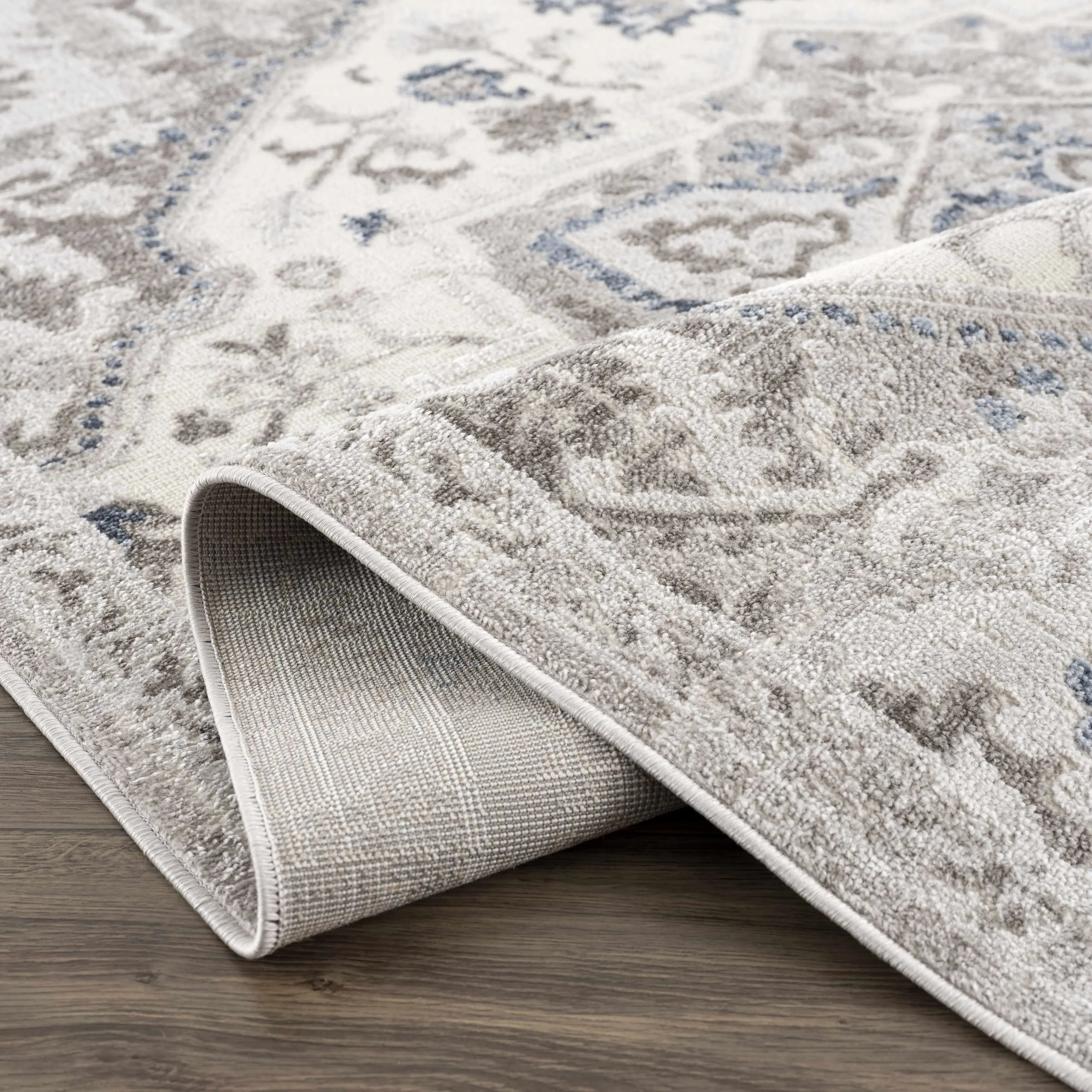 Bakir Blue Hues Gray Medallion Area Rug - Limited Edition - The Mayfair Hall