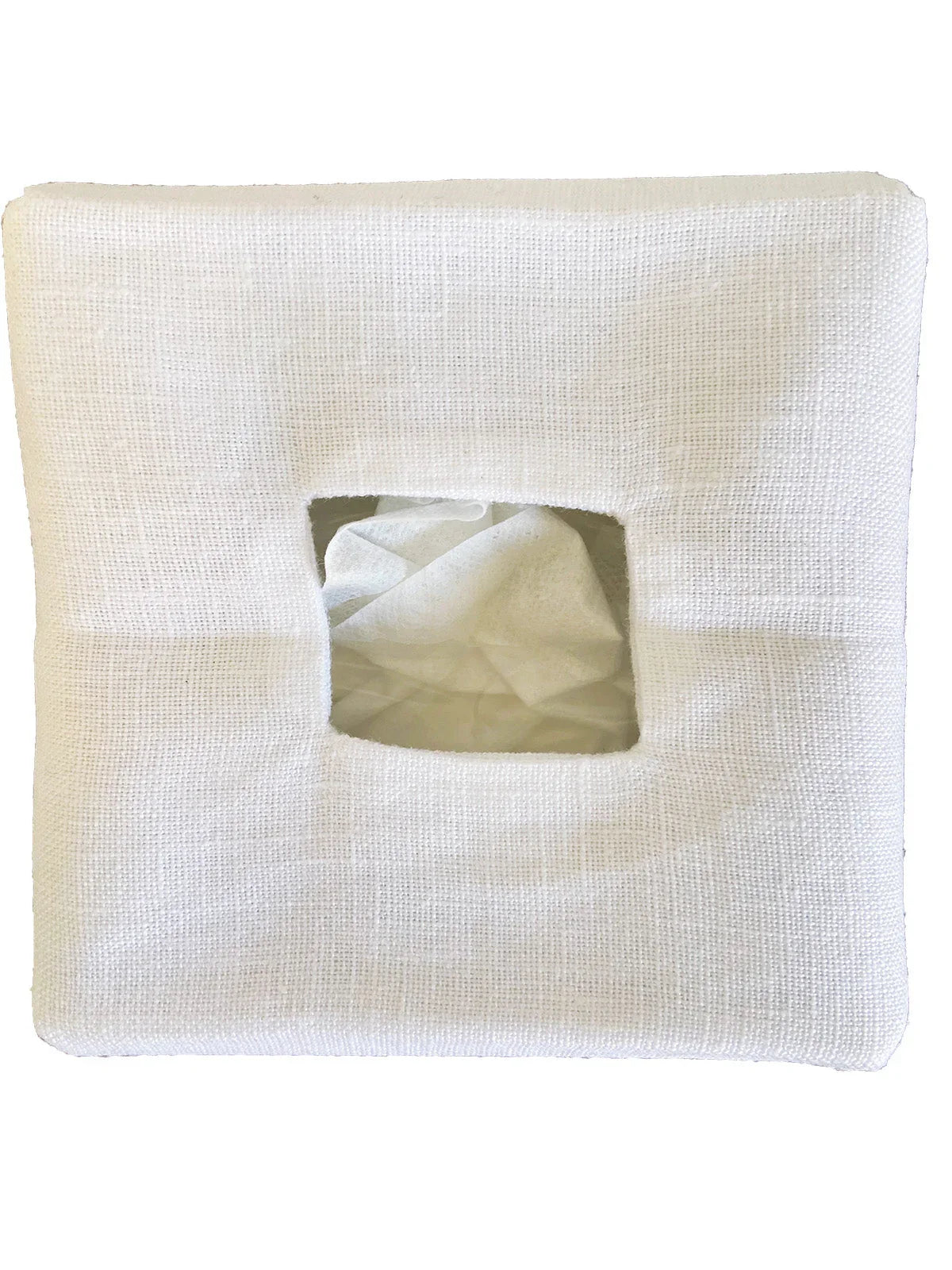 Tissue Box Cover - White Linen / Cotton, No Embroidery - The Mayfair Hall
