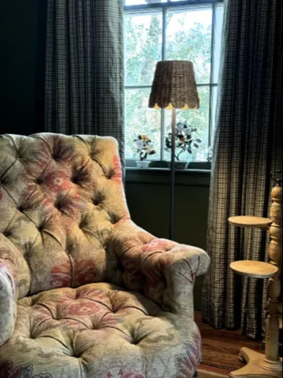 Water Hyacinth Shade Cover (Scalloped in Natural) - The Mayfair Hall