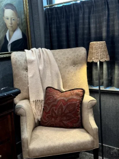 Water Hyacinth Shade Cover (Scalloped in Natural) - The Mayfair Hall