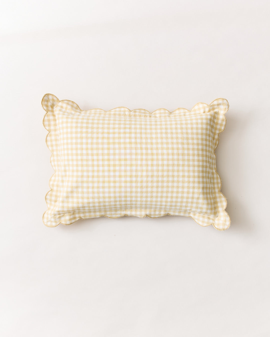 Scalloped Gingham Lumbar Pillow