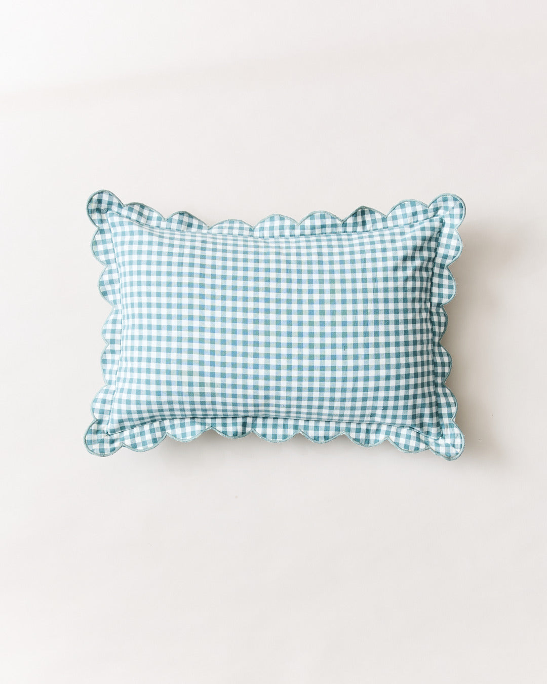 Scalloped Gingham Lumbar Pillow