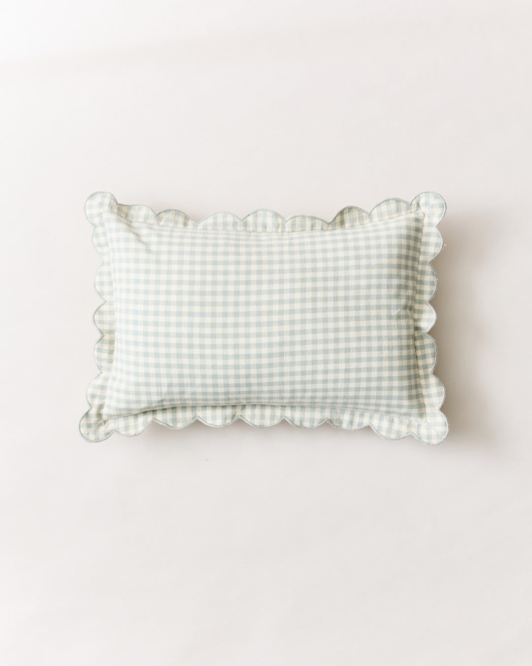 Scalloped Gingham Lumbar Pillow