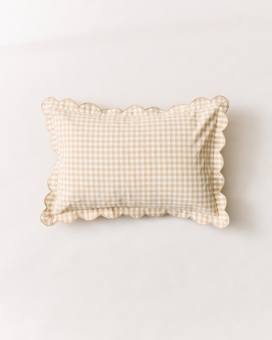 Scalloped Gingham Lumbar Pillow