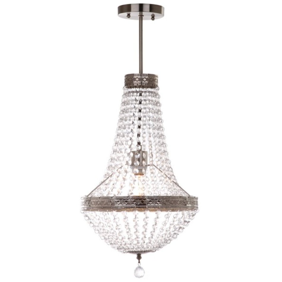 Shirley Pendant Lighting in Nickel with Beaded Acrylic Shade