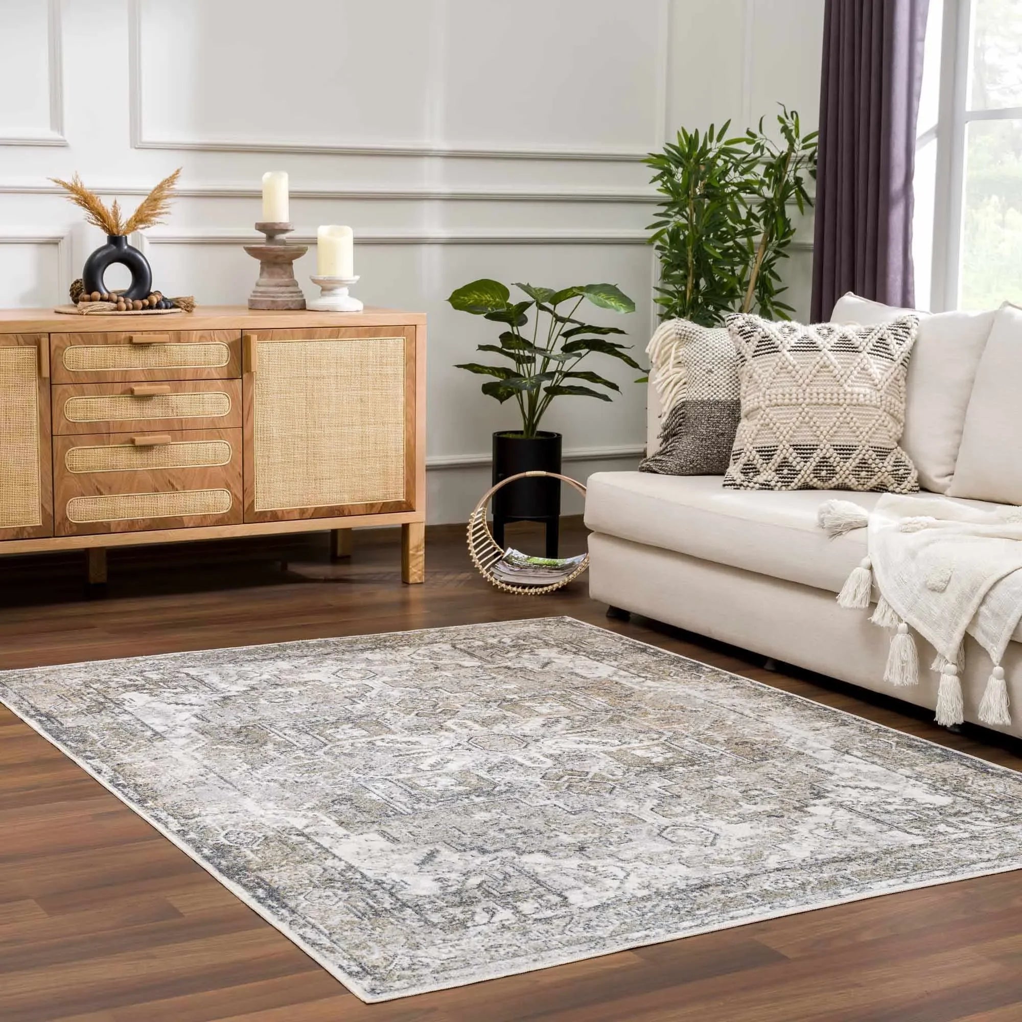 Olive Hera Washable Area Rug - The Mayfair Hall