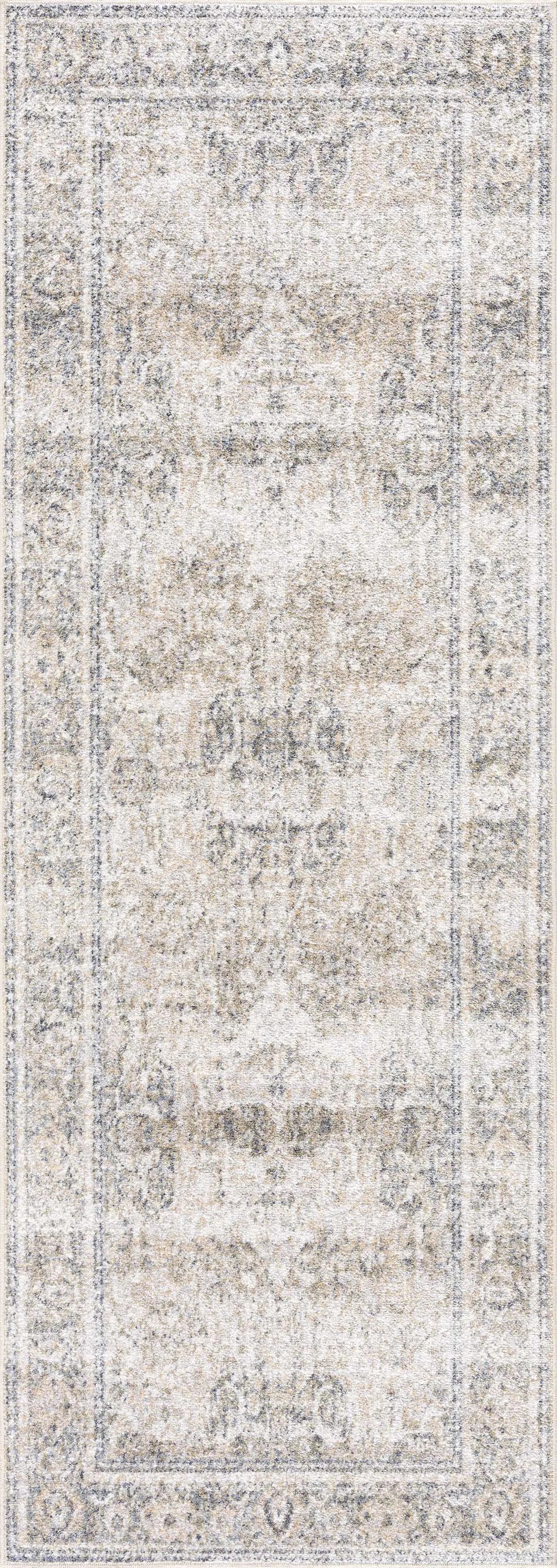 Arias Beige, Medium Gray, Medium Brown, Navy Washable Rug