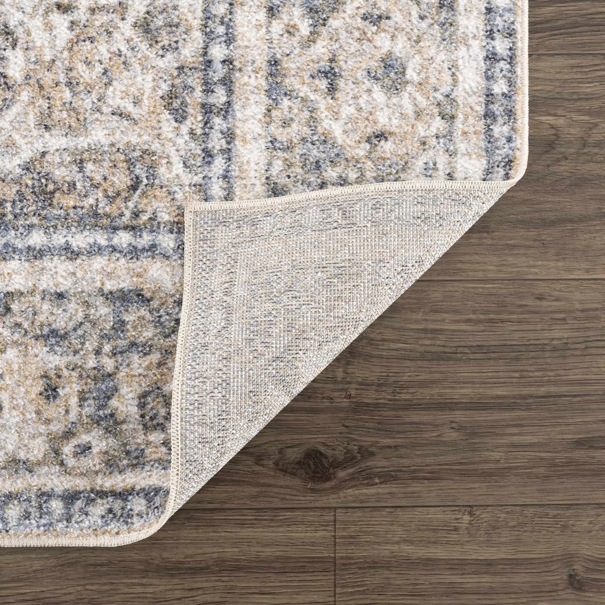 Arias Beige, Medium Gray, Medium Brown, Navy Washable Rug