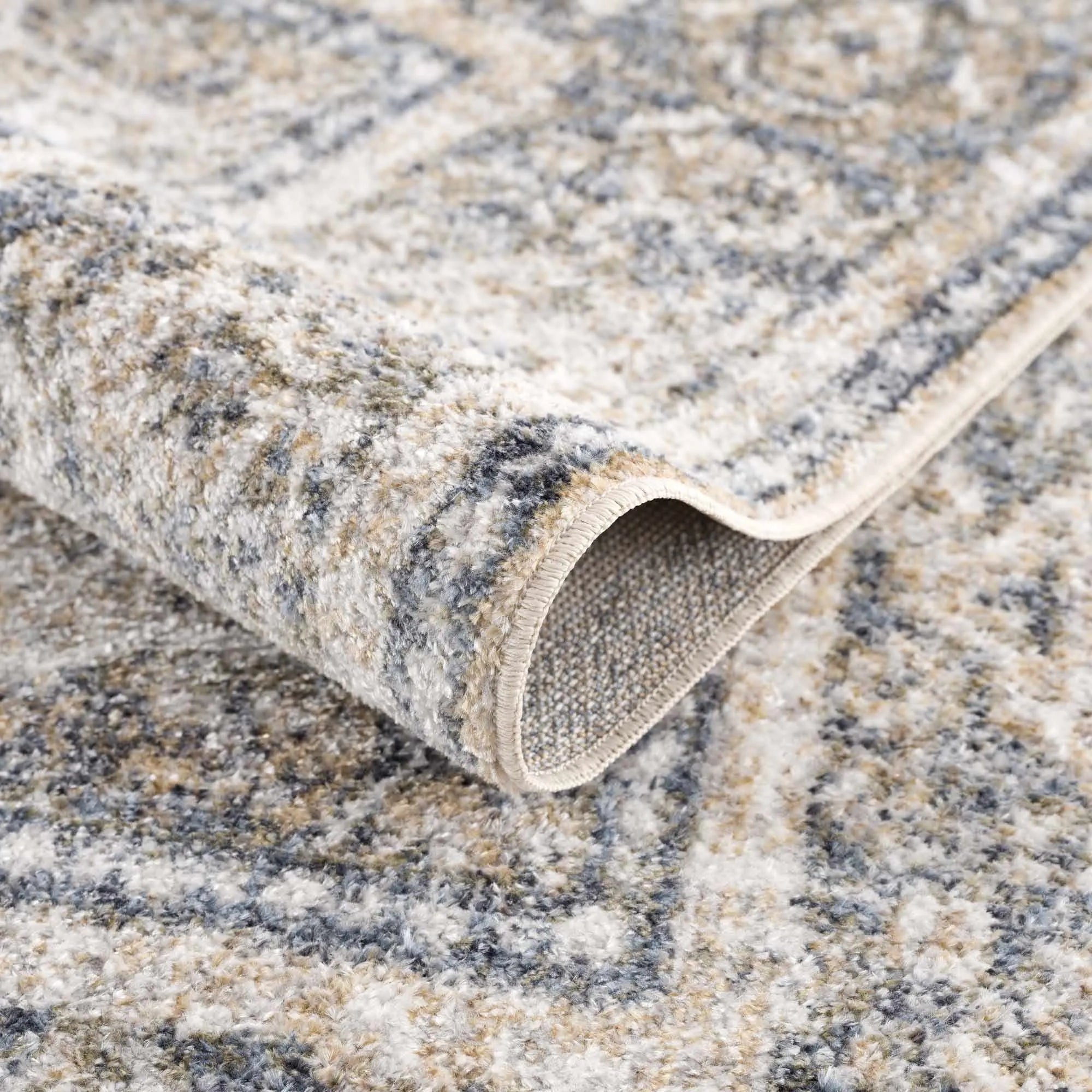 Arias Beige, Medium Gray, Medium Brown, Navy Washable Rug