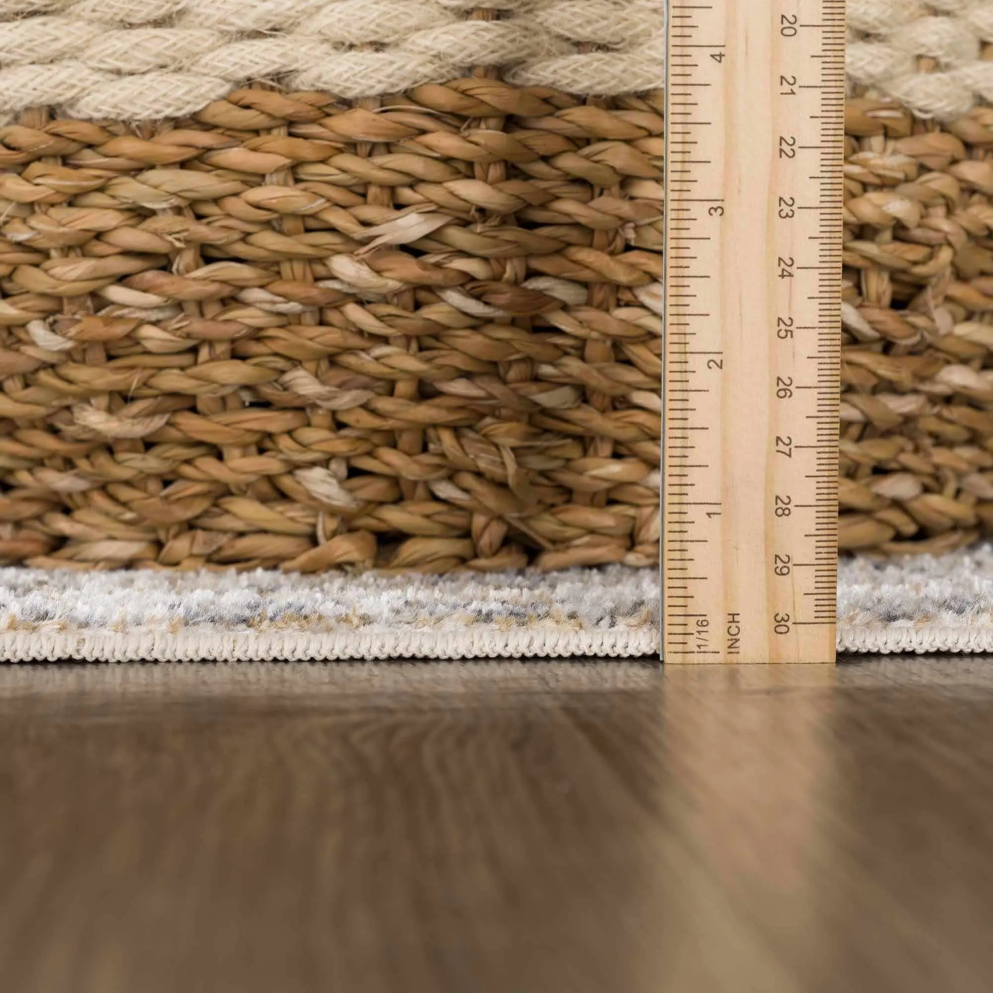 Arias Beige, Medium Gray, Medium Brown, Navy Washable Rug