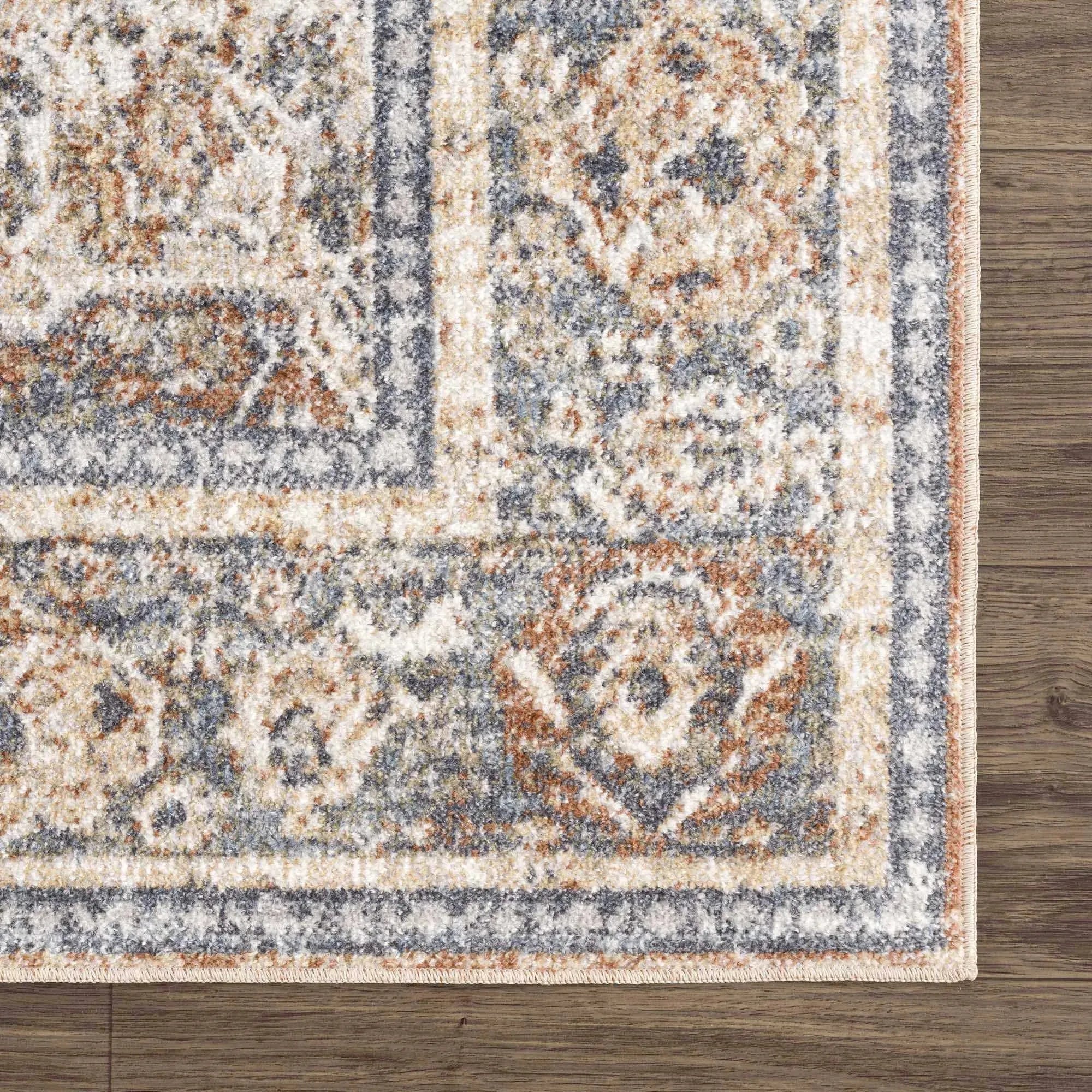 Arias Beige Blue Washable Area Rug - The Mayfair Hall