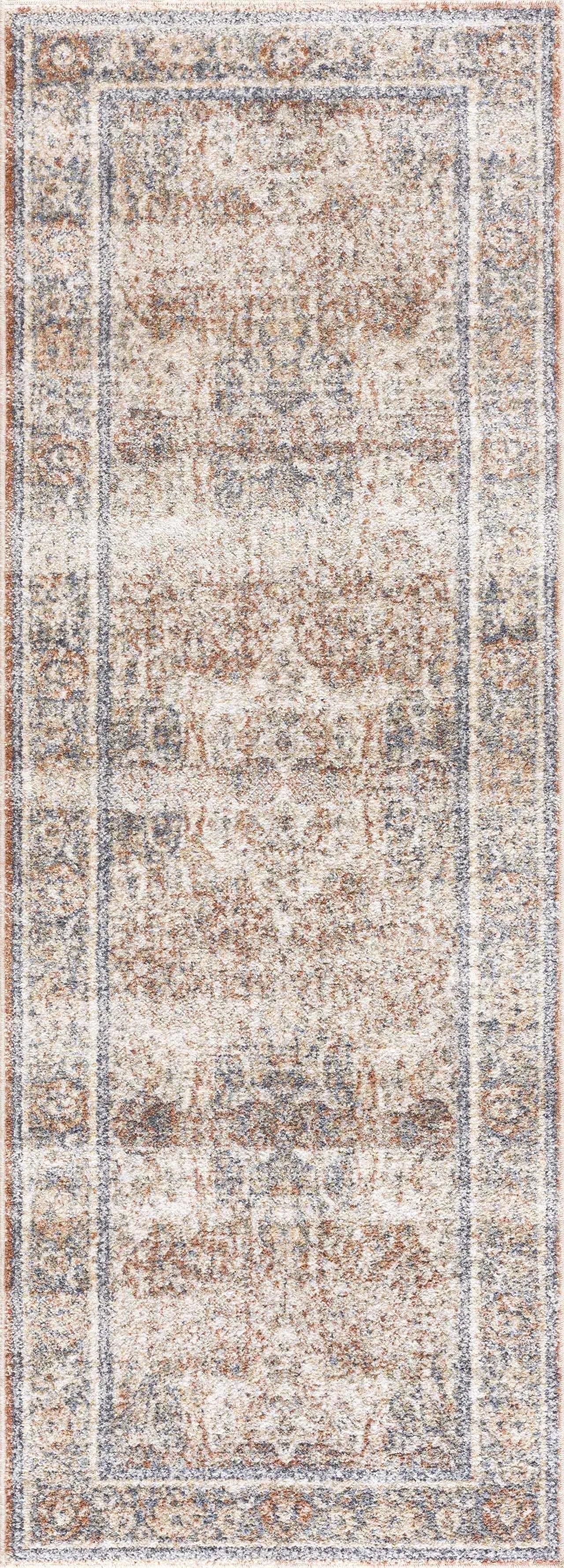 Arias Beige Blue Washable Area Rug - The Mayfair Hall