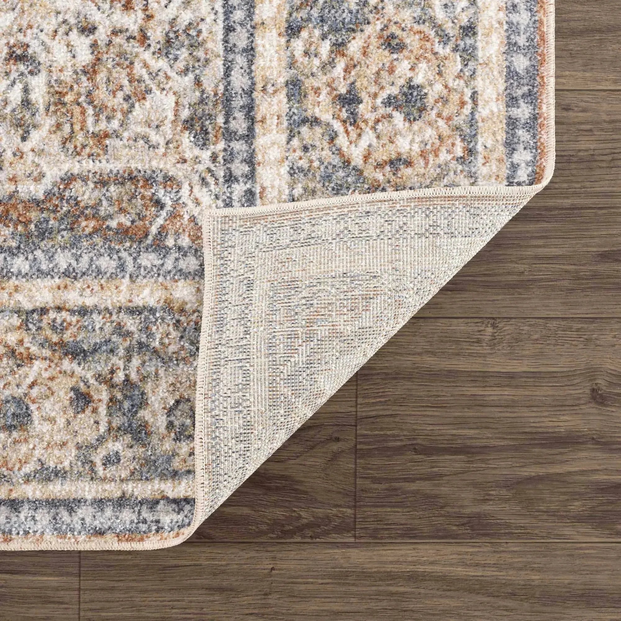 Arias Beige Blue Washable Area Rug - The Mayfair Hall
