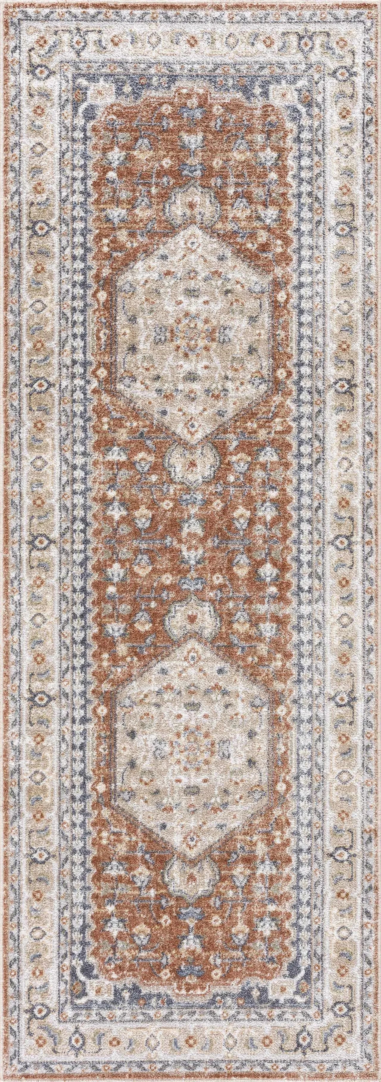 Gael Rust Polyester Area Rug - The Mayfair Hall