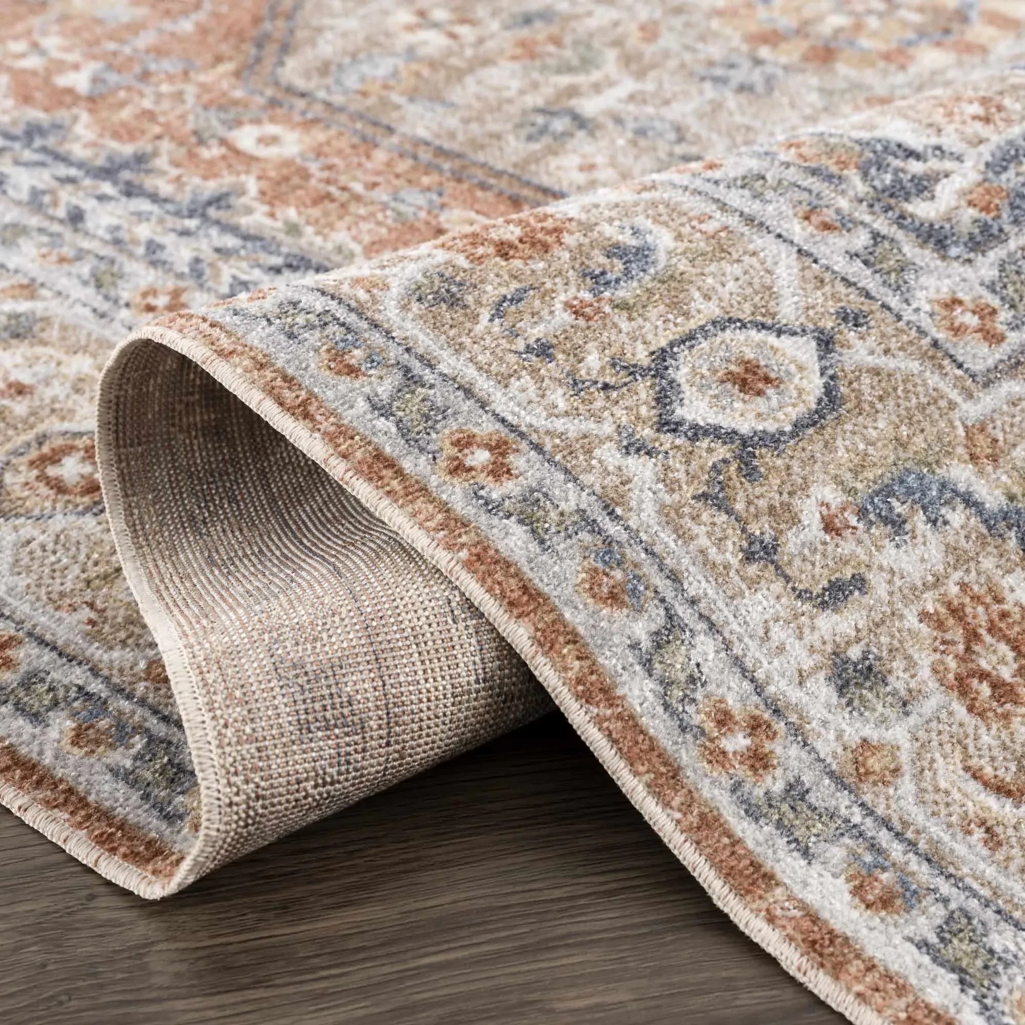 Gael Rust Polyester Area Rug - The Mayfair Hall