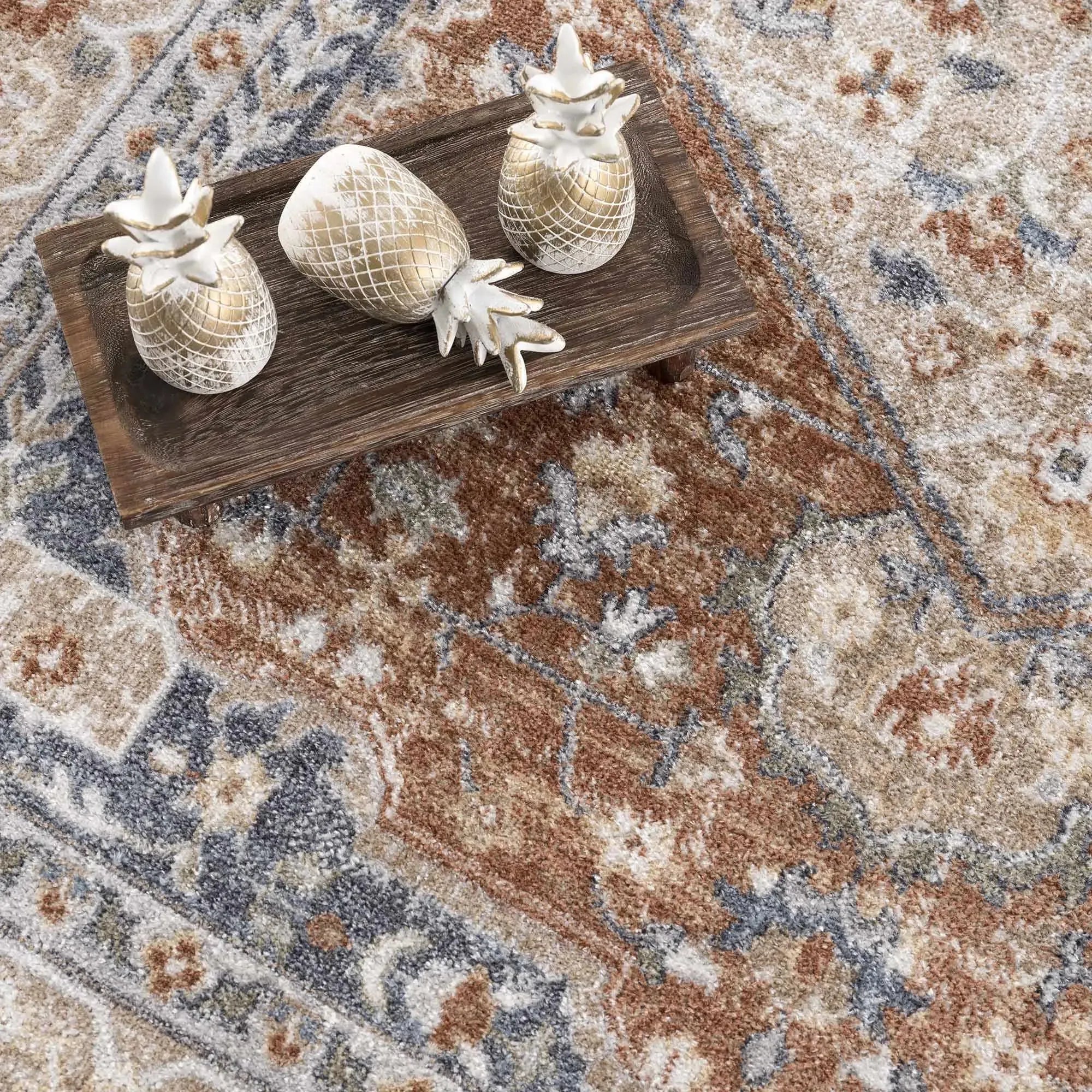 Gael Rust Polyester Area Rug - The Mayfair Hall