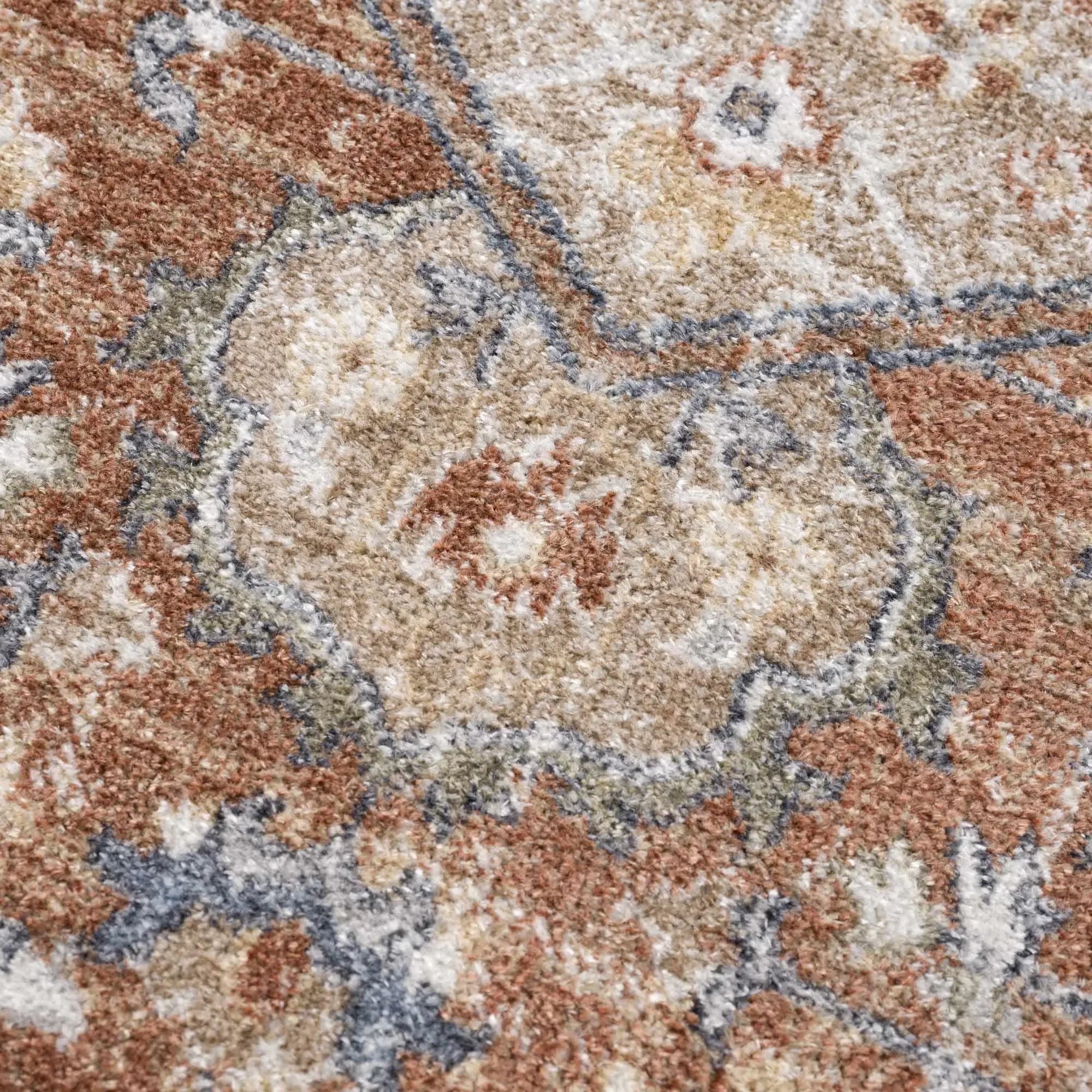 Gael Rust Polyester Area Rug - The Mayfair Hall