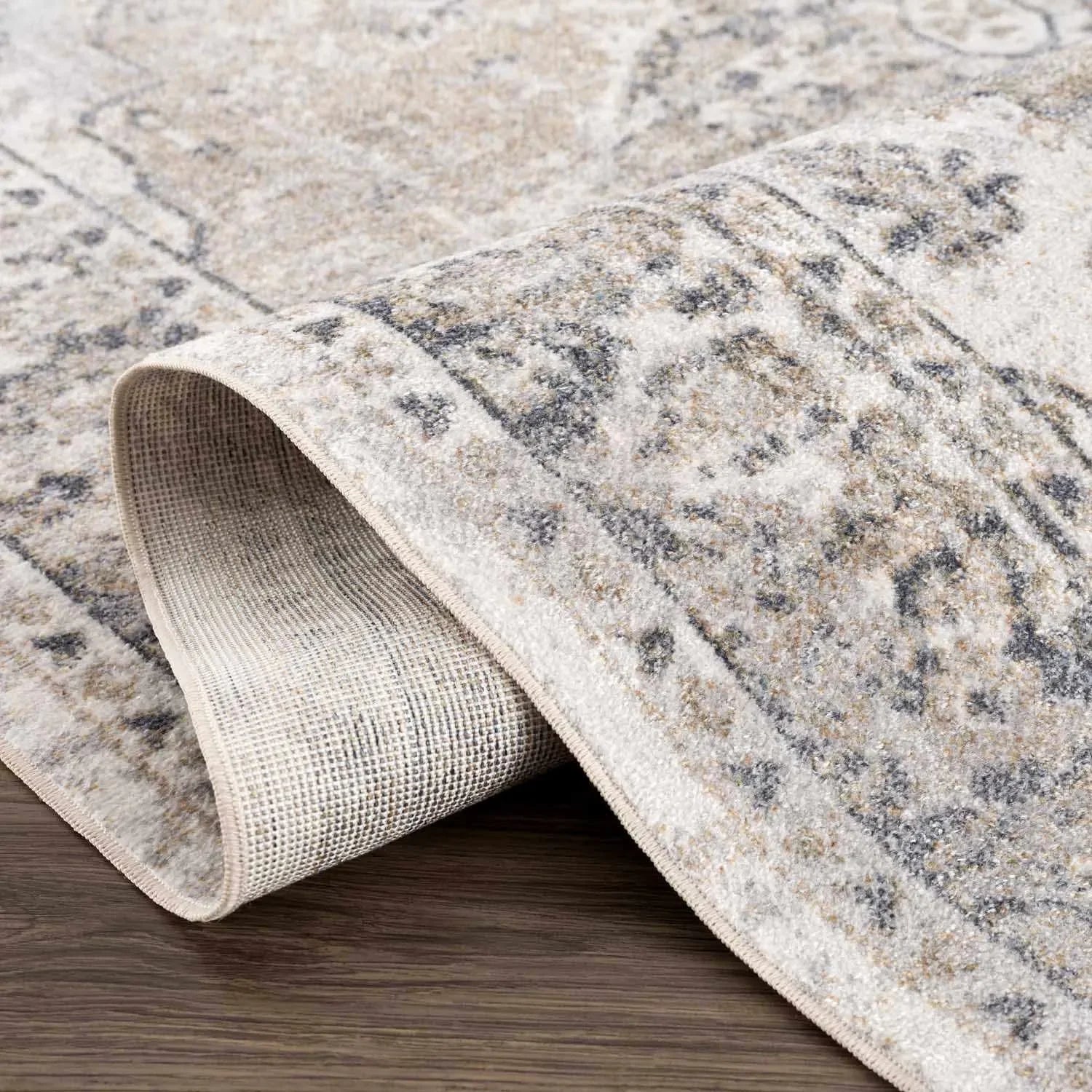Rudo Beige Washable Area Rug - The Mayfair Hall