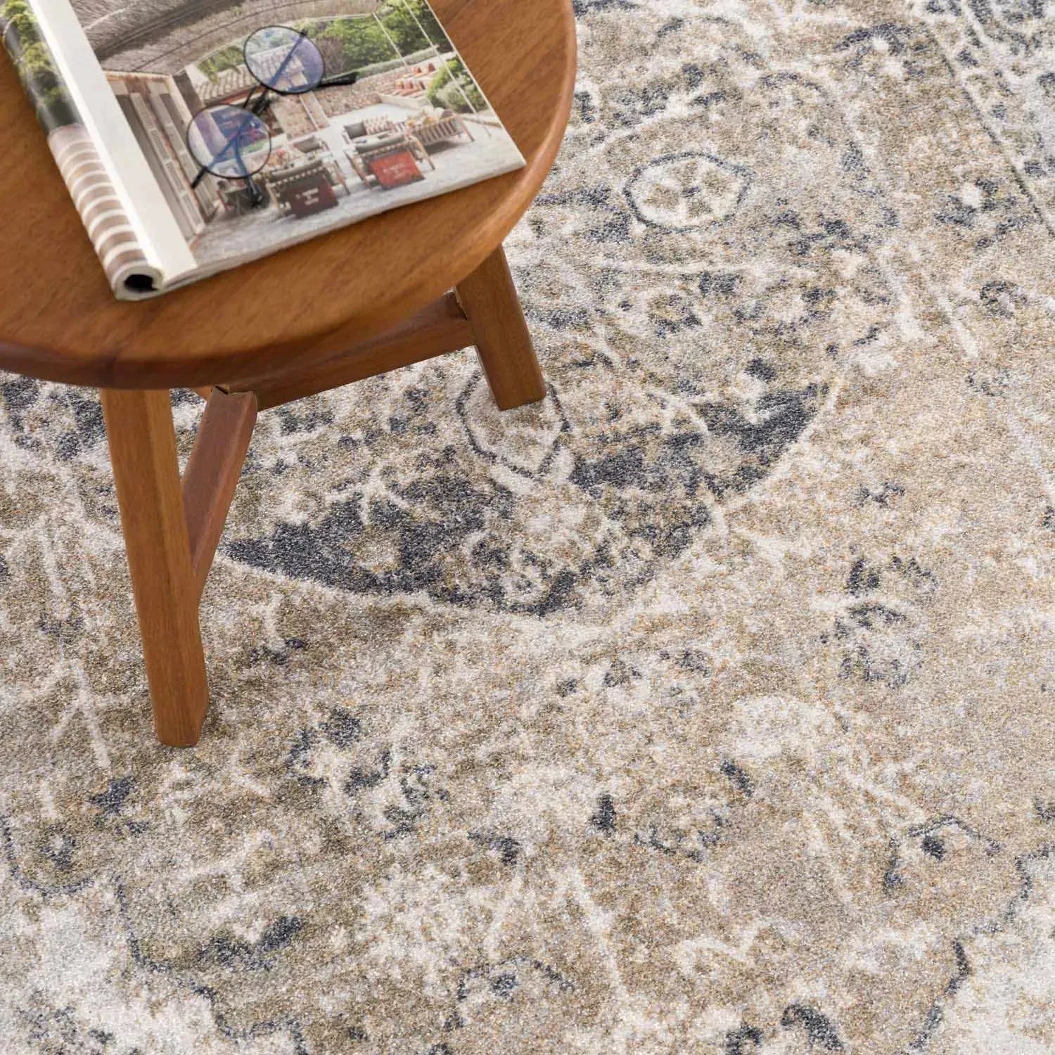 Rudo Beige Washable Area Rug - The Mayfair Hall