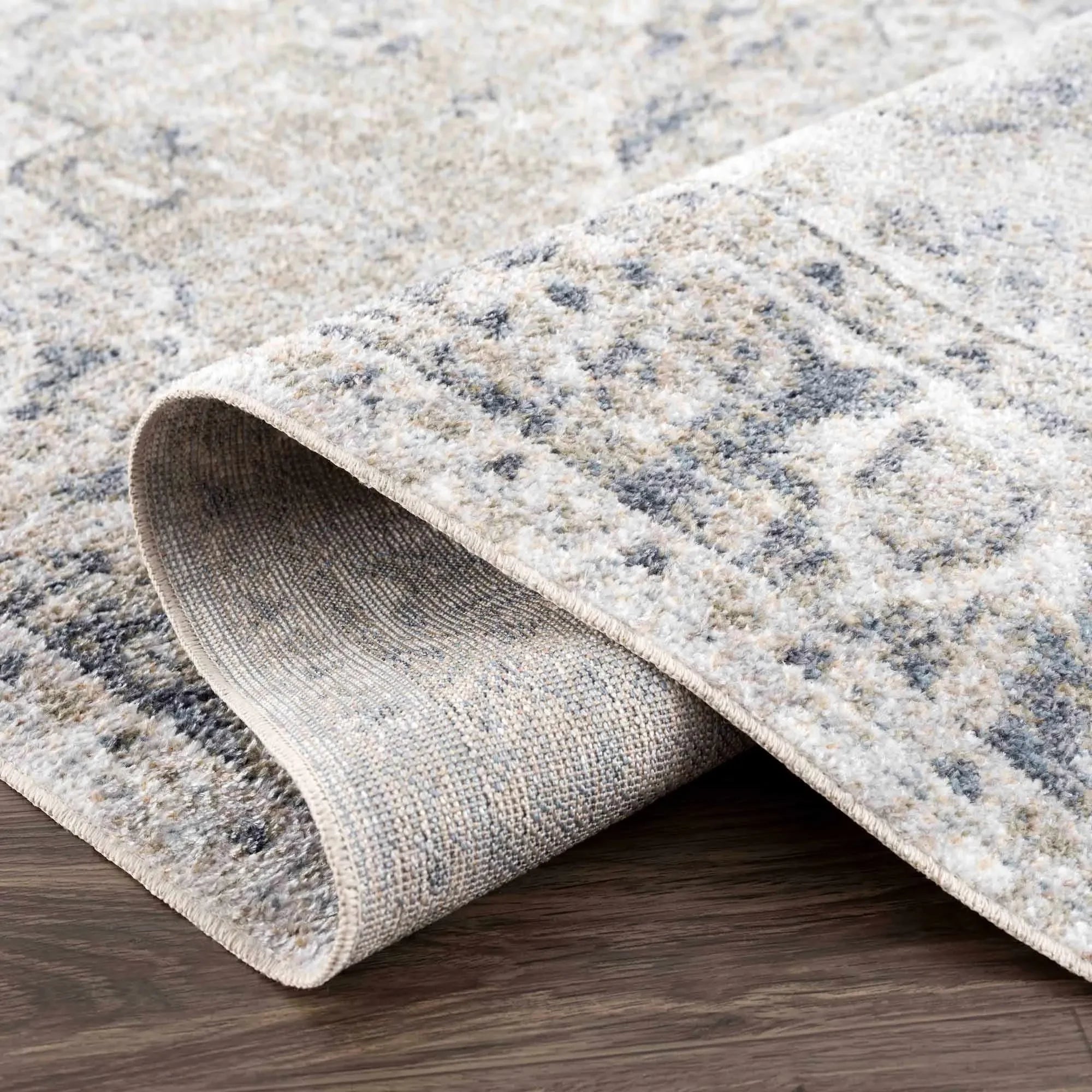 Rudo Blue Washable Area Rug - The Mayfair Hall