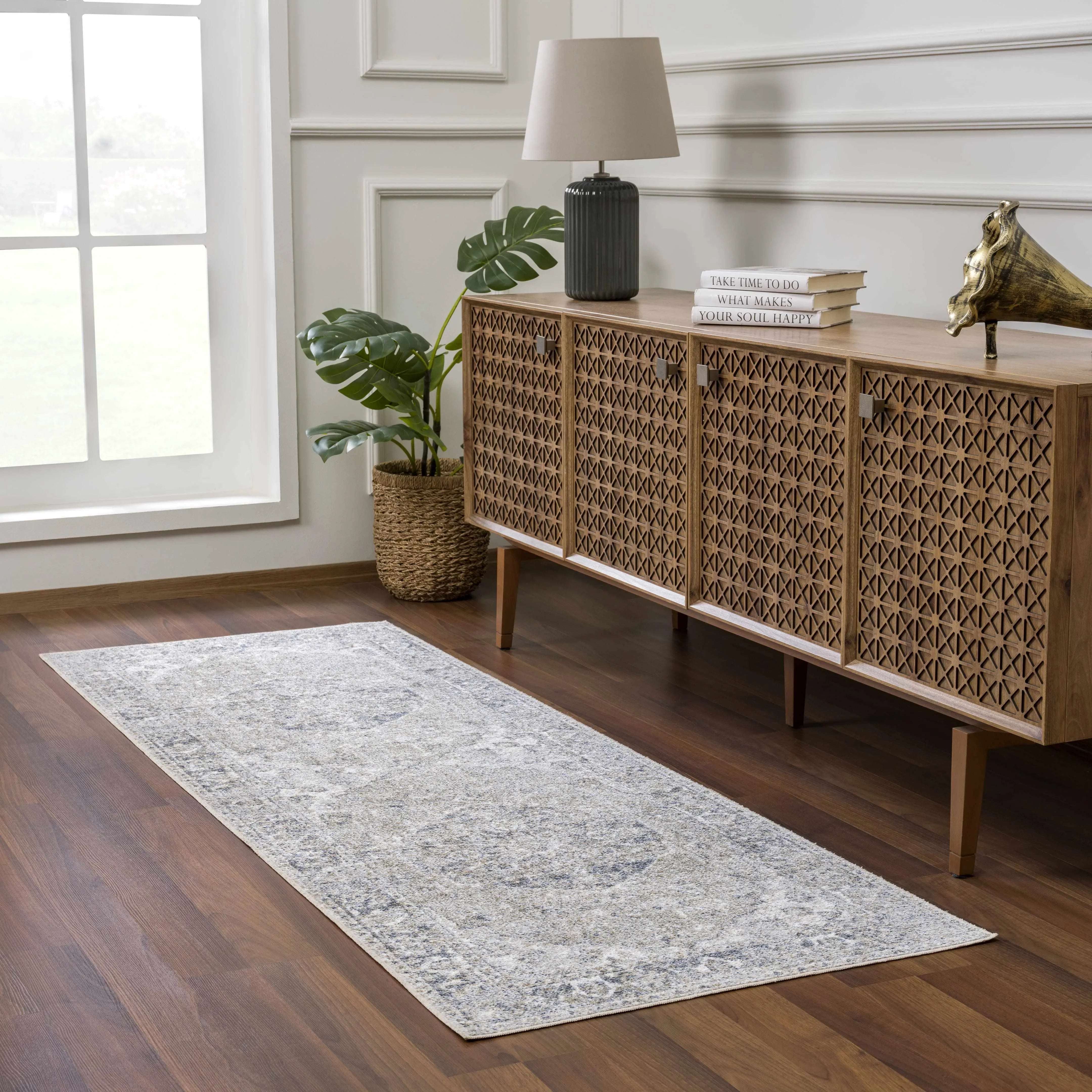 Rudo Blue Washable Area Rug - The Mayfair Hall