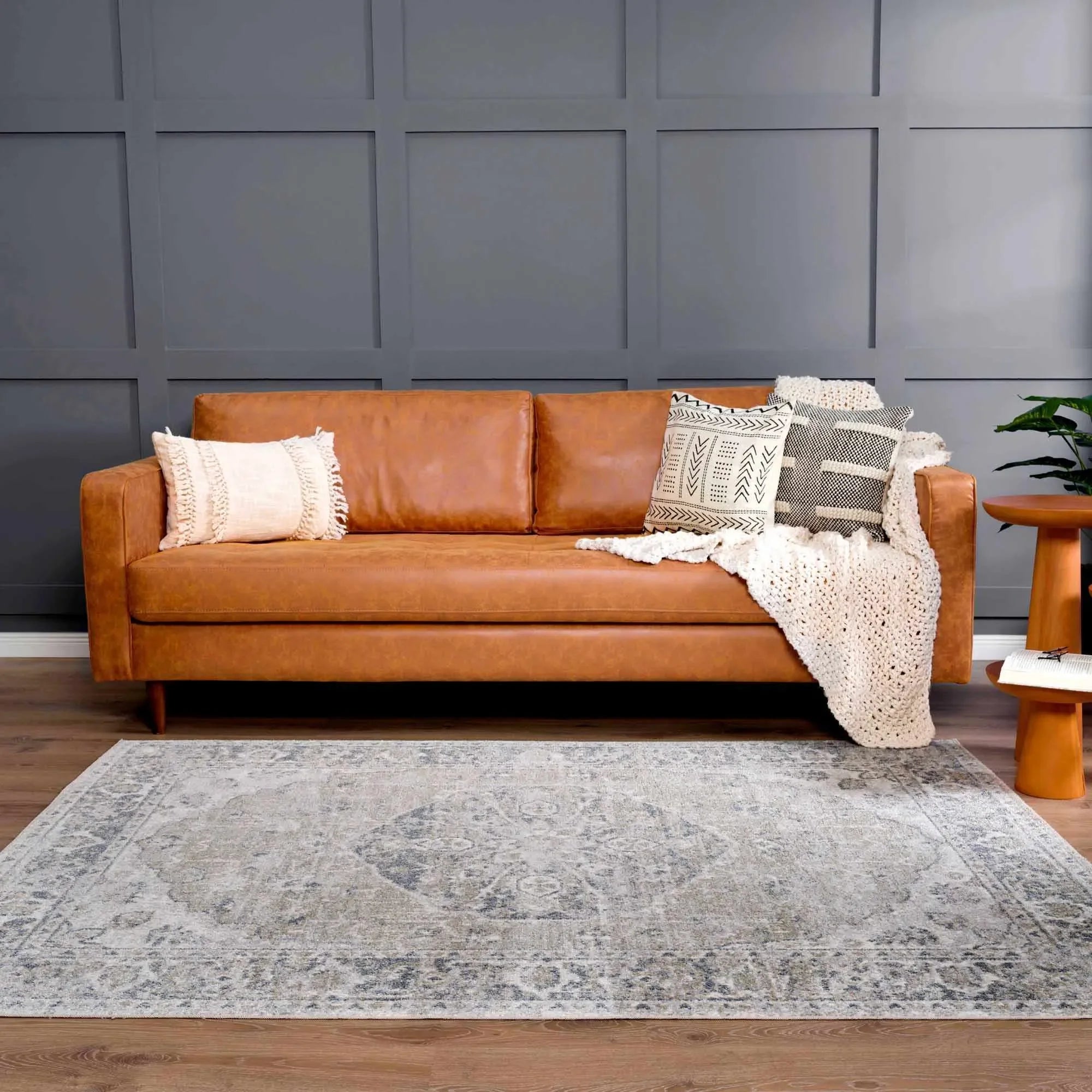 Rudo Blue Washable Area Rug - The Mayfair Hall