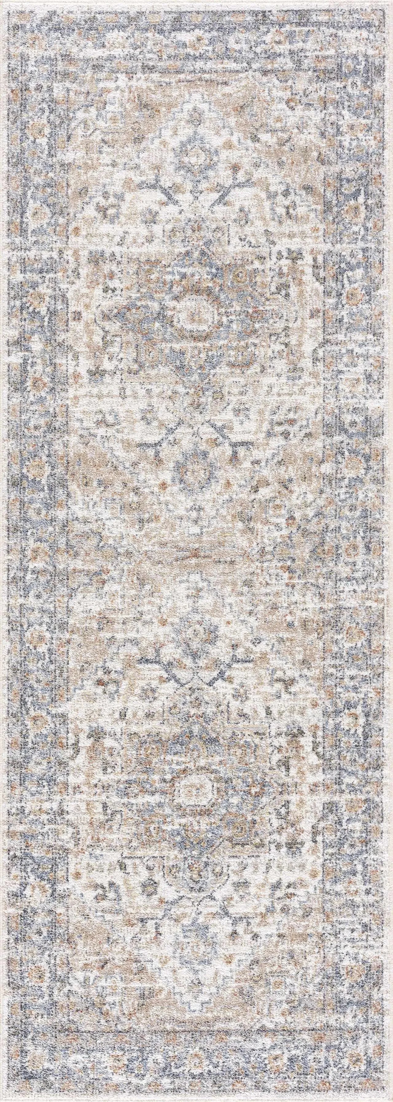Ezri Cream Washable Area Rug - The Mayfair Hall