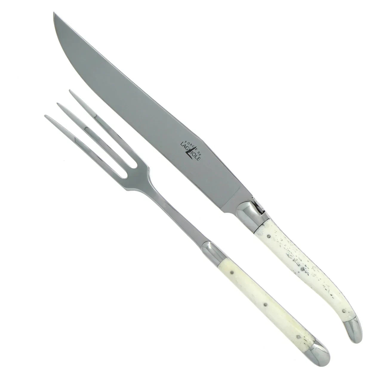 Laguiole Carving Set Bone Handle Shiny Finish - The Mayfair Hall