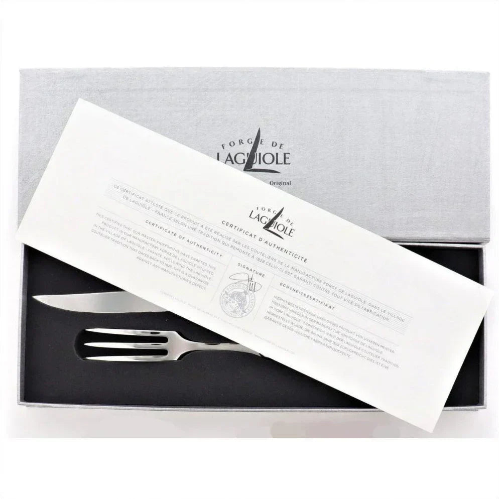 Laguiole Carving Set Ebony Handle Satin Finish - The Mayfair Hall