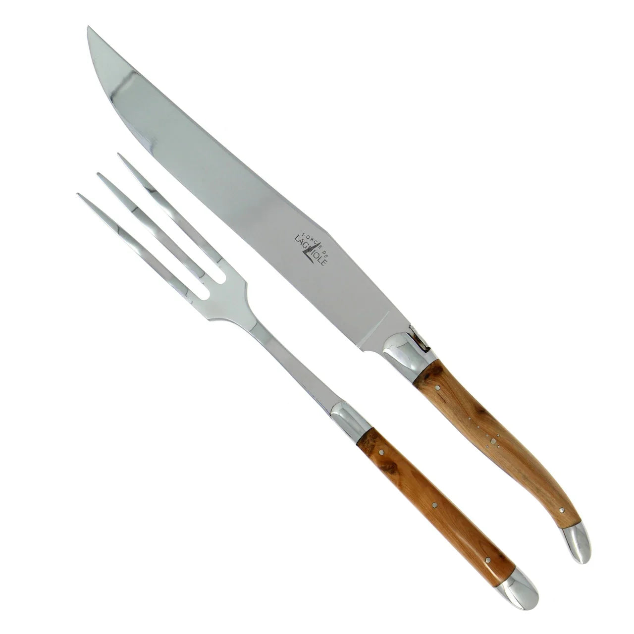 Laguiole Carving Set Juniper Handle Shiny Finish - The Mayfair Hall