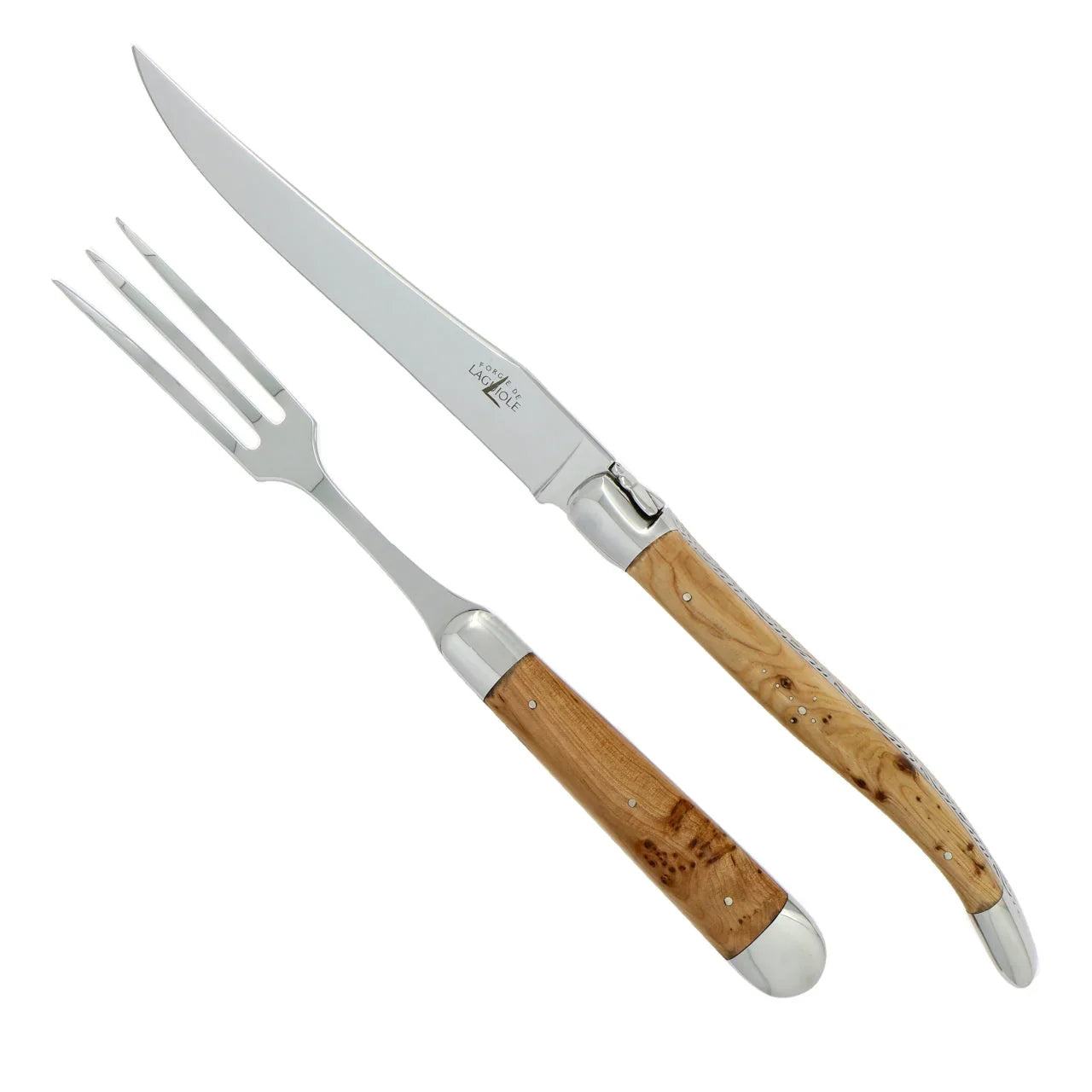 Laguiole XL Carving Set Juniper Handle Shiny Finish - The Mayfair Hall