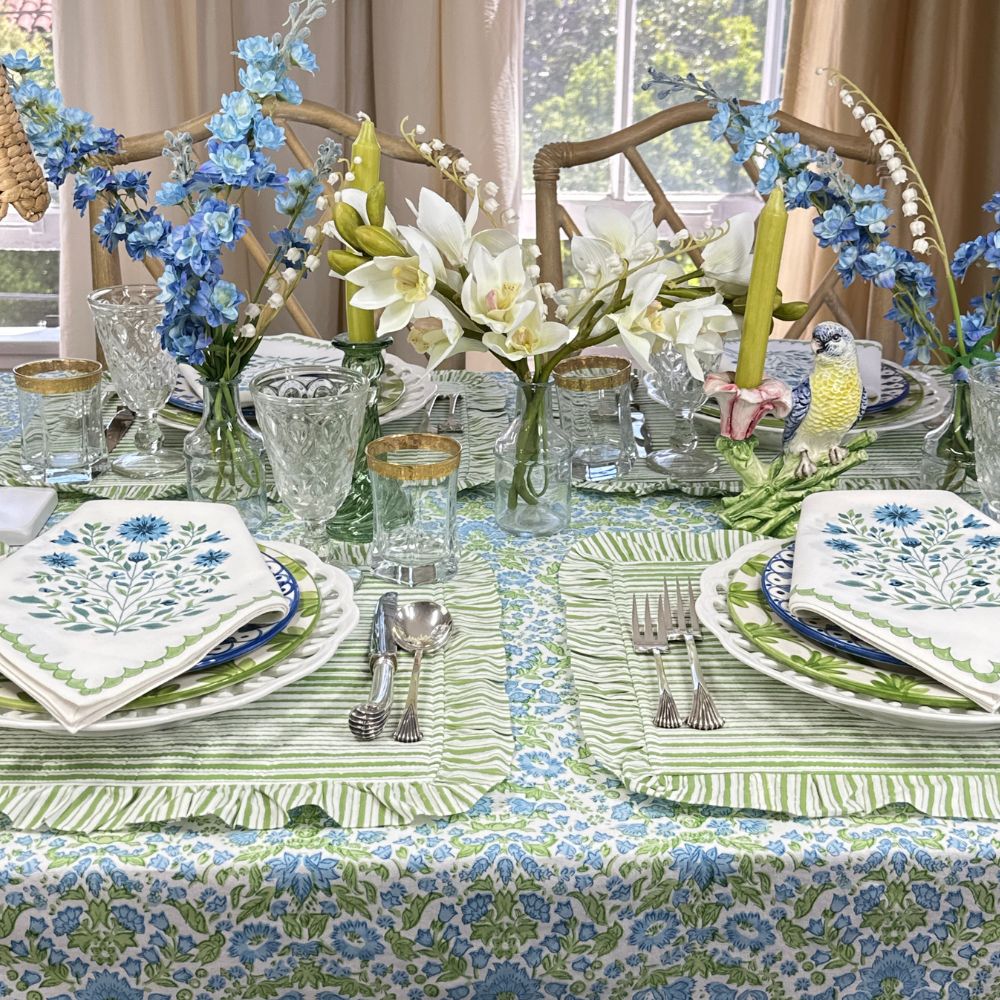 Larkspur & Bramble: Blue & Green - Tablecloth