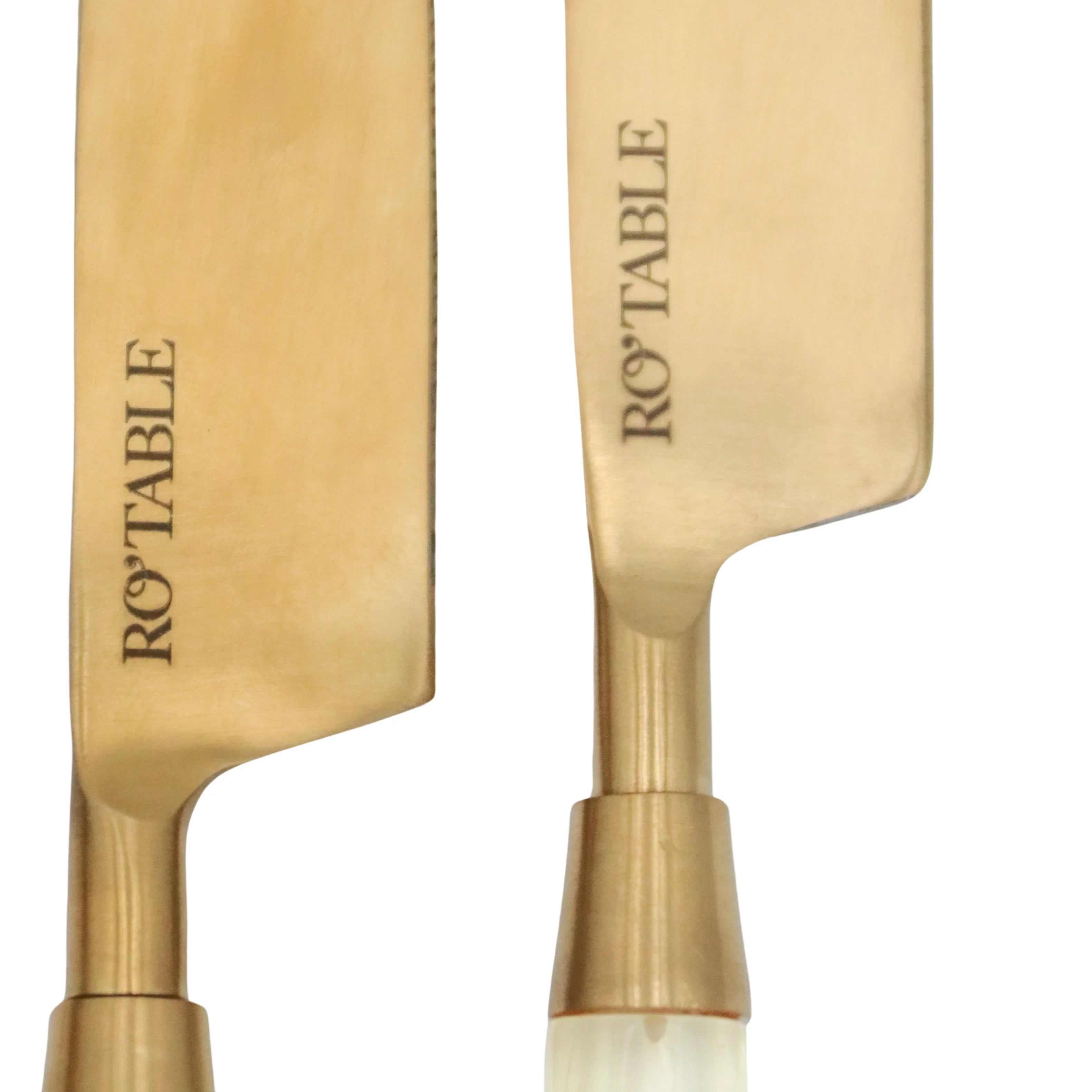 Stainless Steel Cutlery in Gold with Buttercream Yellow Handle (Set of 24)