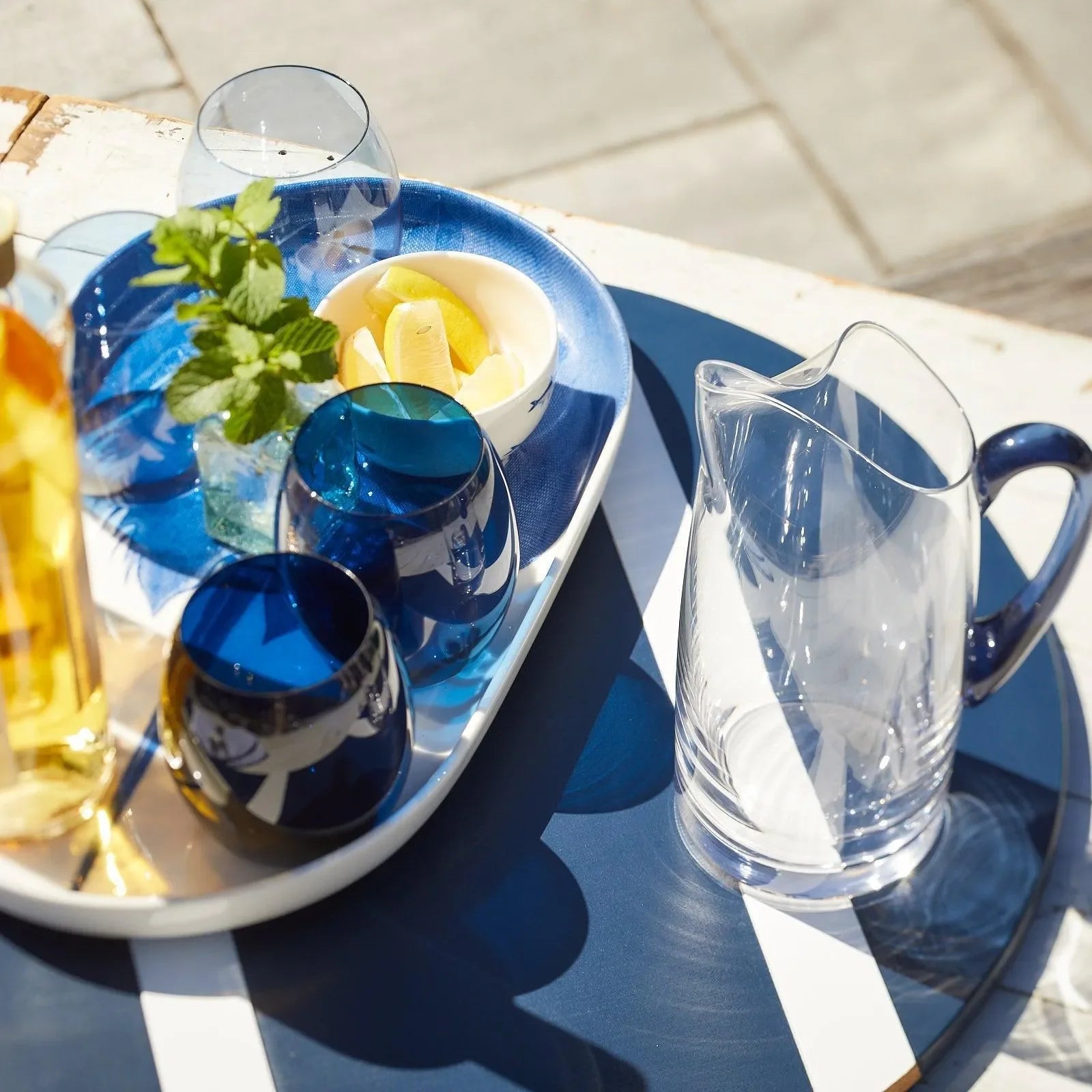 Les Nuages Small Pitcher with Blue Handle - The Mayfair Hall
