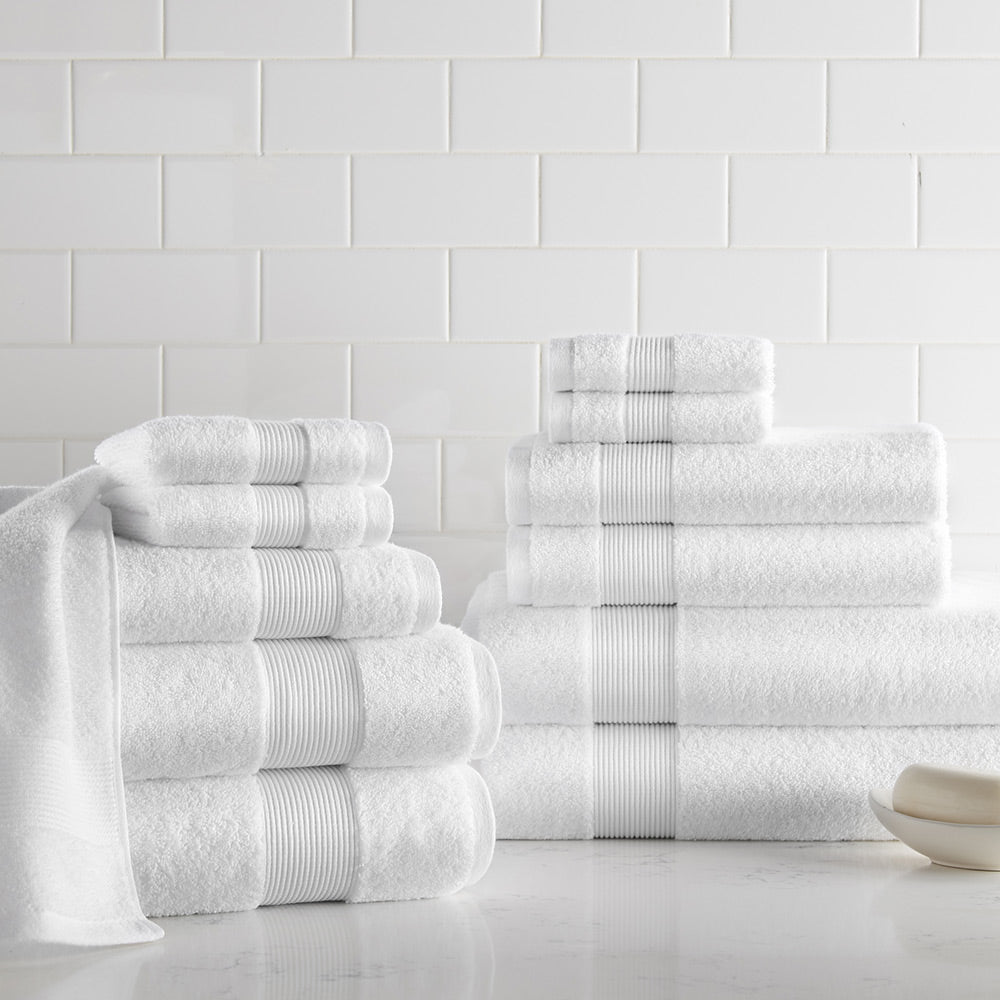 Liam Essential Cotton Bath Towel Bundle by Peacock Alley — Set of 12