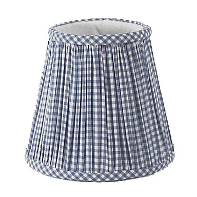 Small Checkered Shade Cover in Gingham Light Blue - The Mayfair Hall