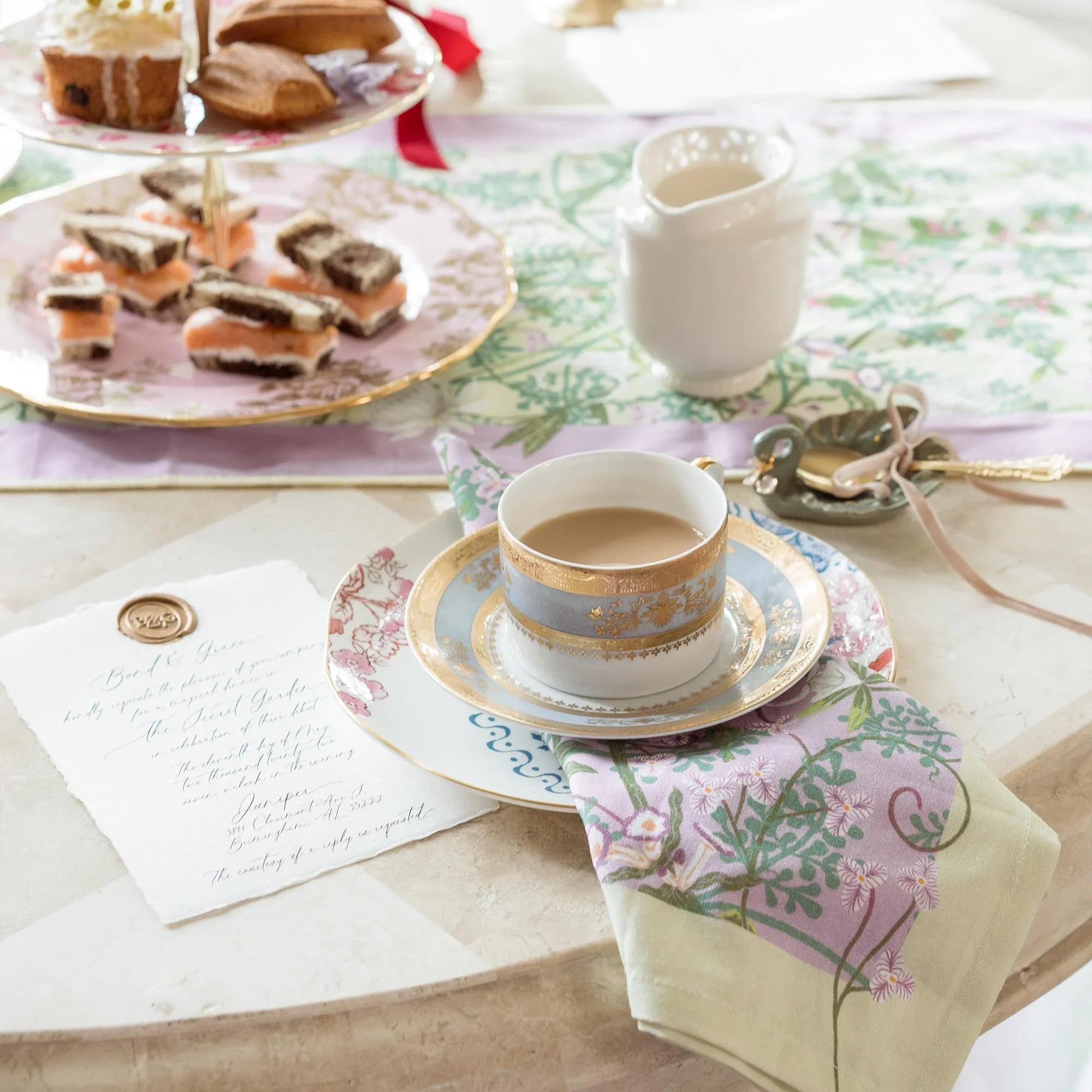 Coquette Lovescape Dinner Napkins - Set of Four - The Mayfair Hall